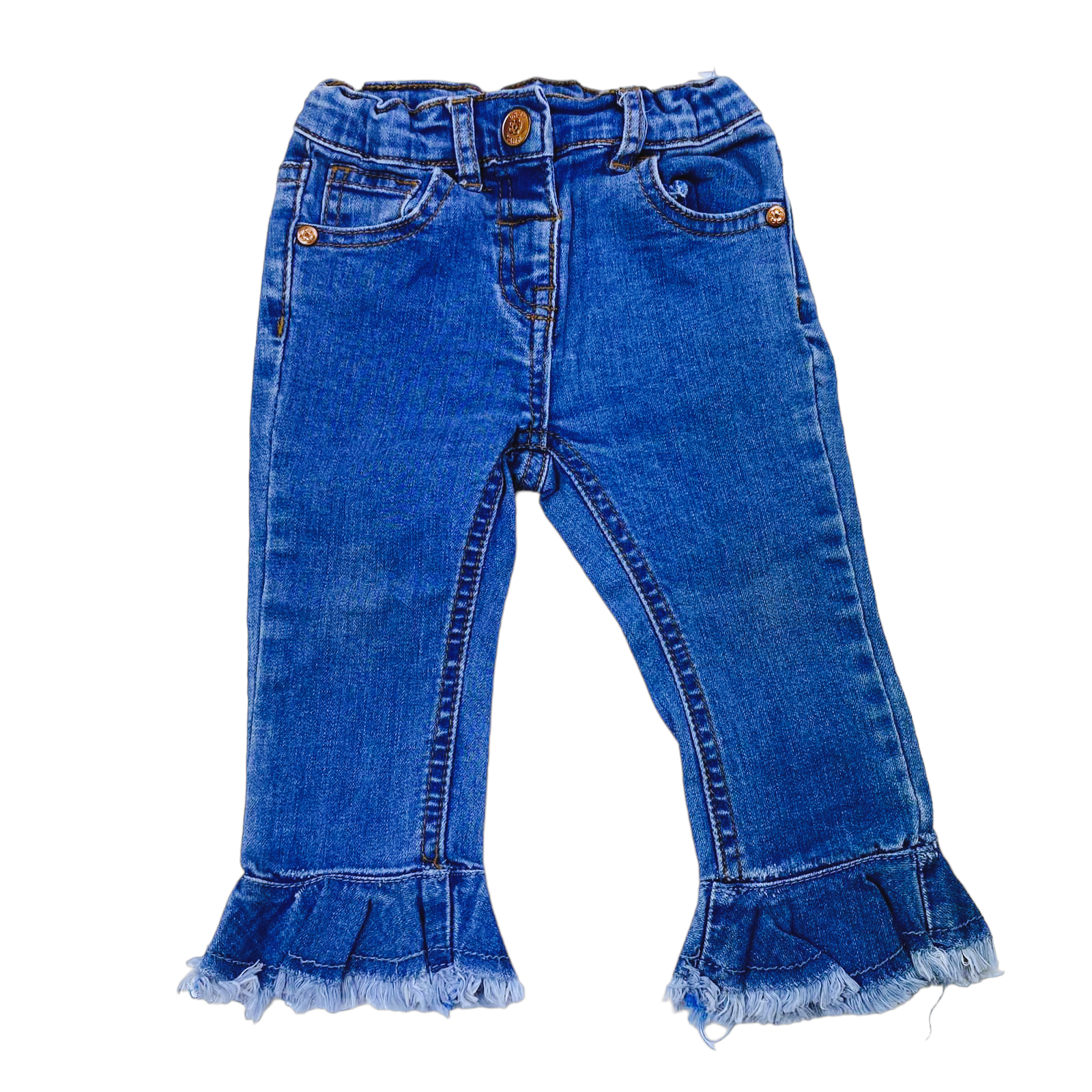 Pantalon de mezclilla azul  con cintura elasticada