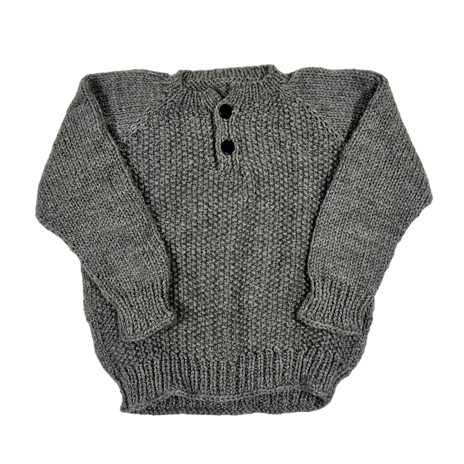 Abrigo de lana gris grafito con botones negro
