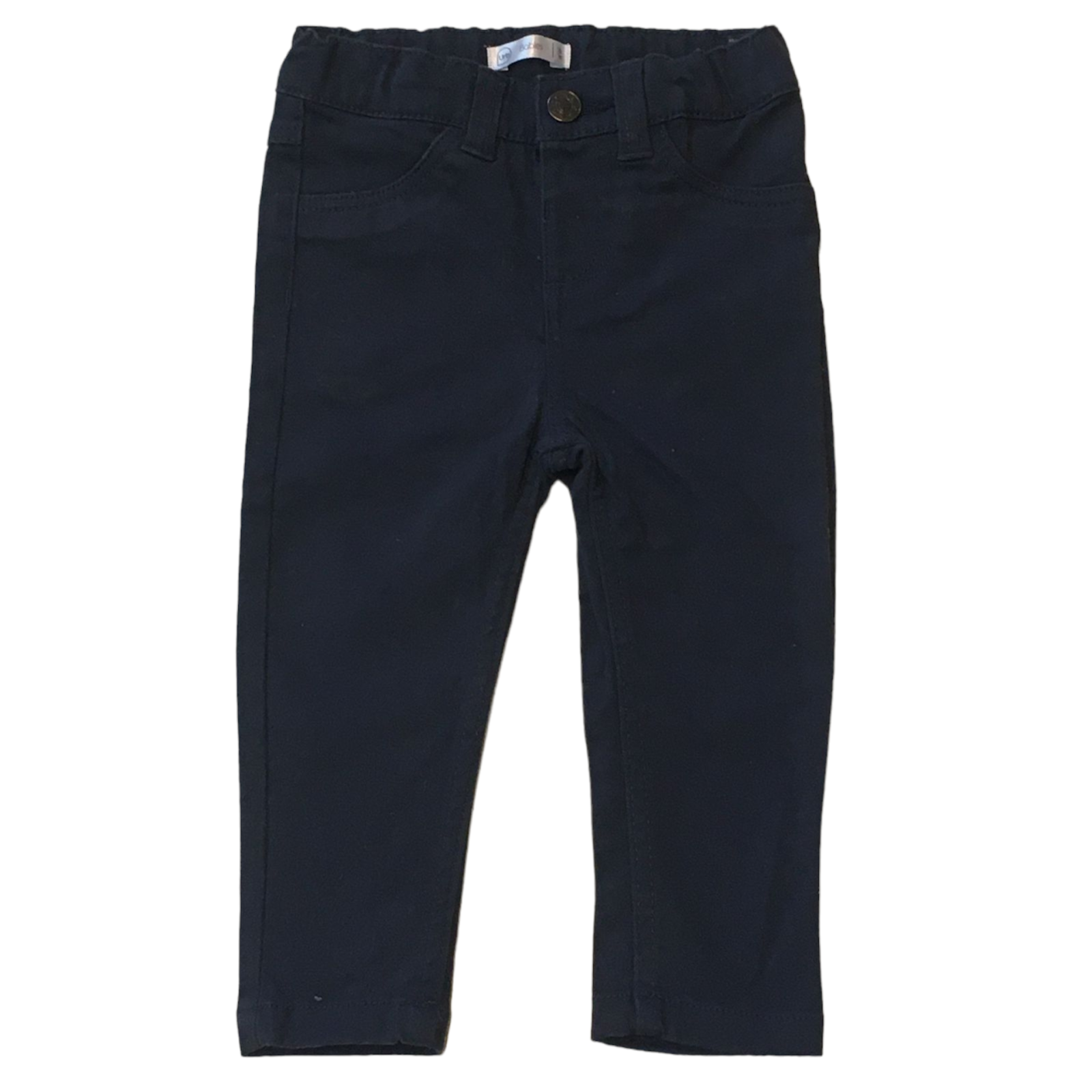 Pantalon azul con bolsillos, cintura ajustable