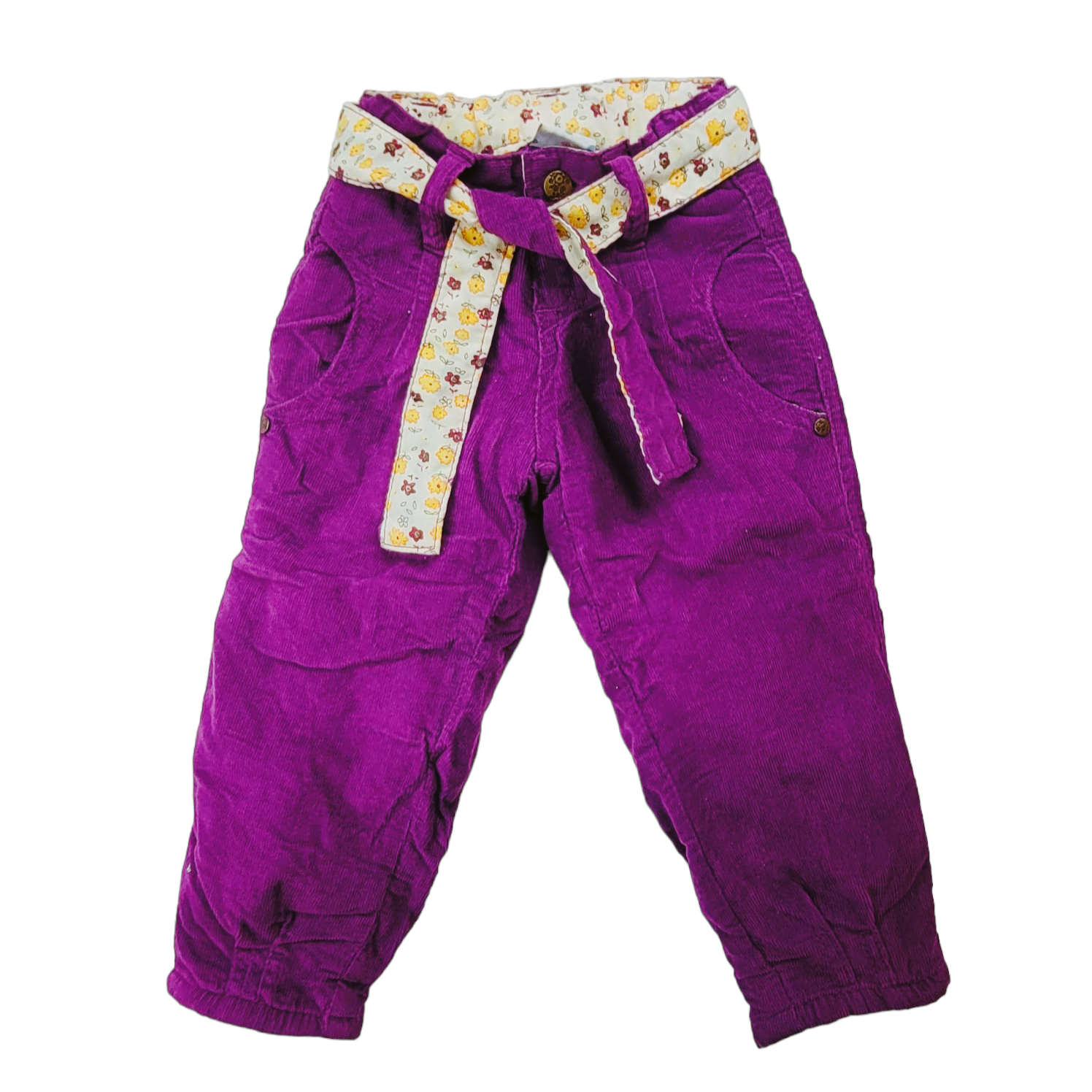 Pantalon de cotele lila forrado con interior de polar