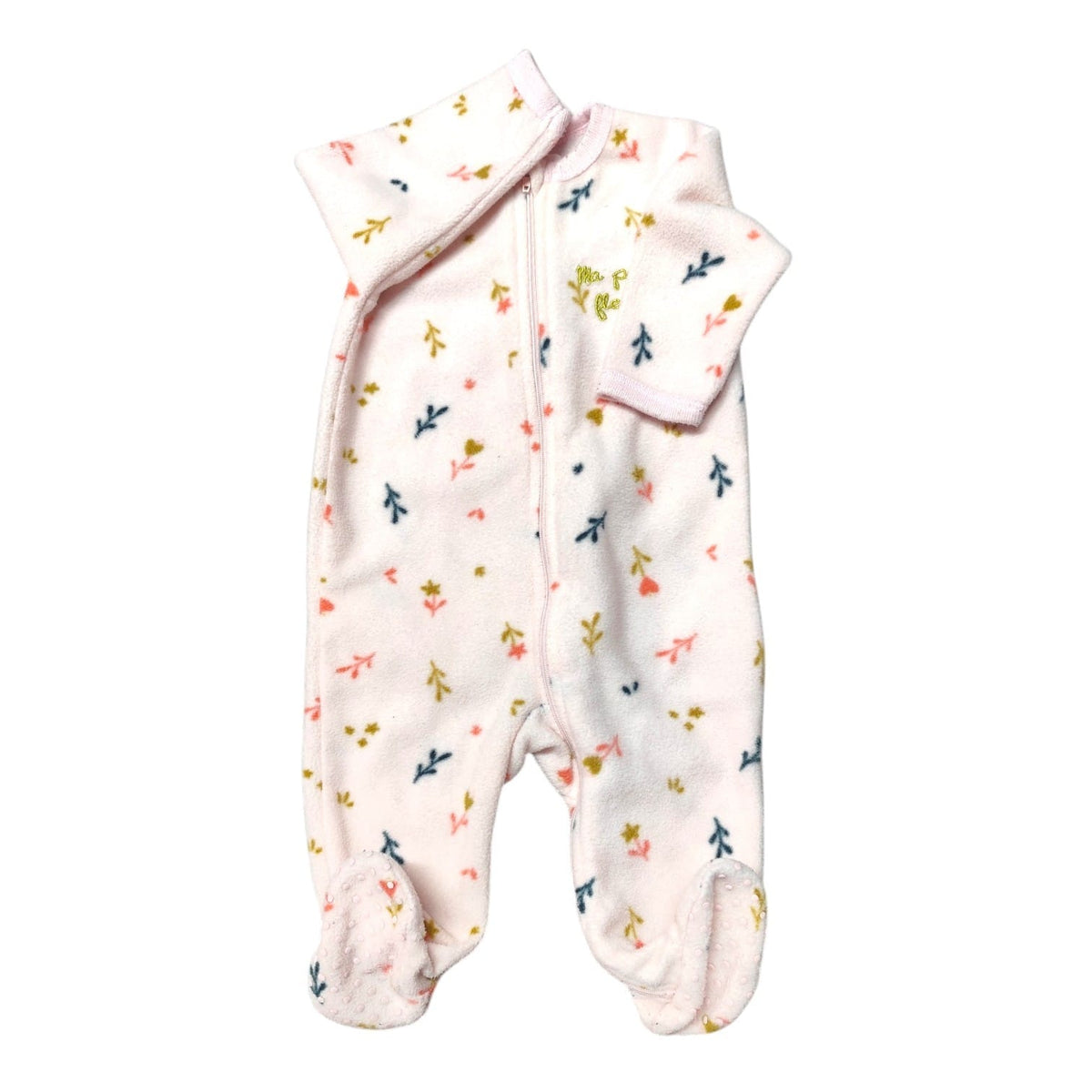 Osito de polar rosado con flores "Ma Petite Fleur"