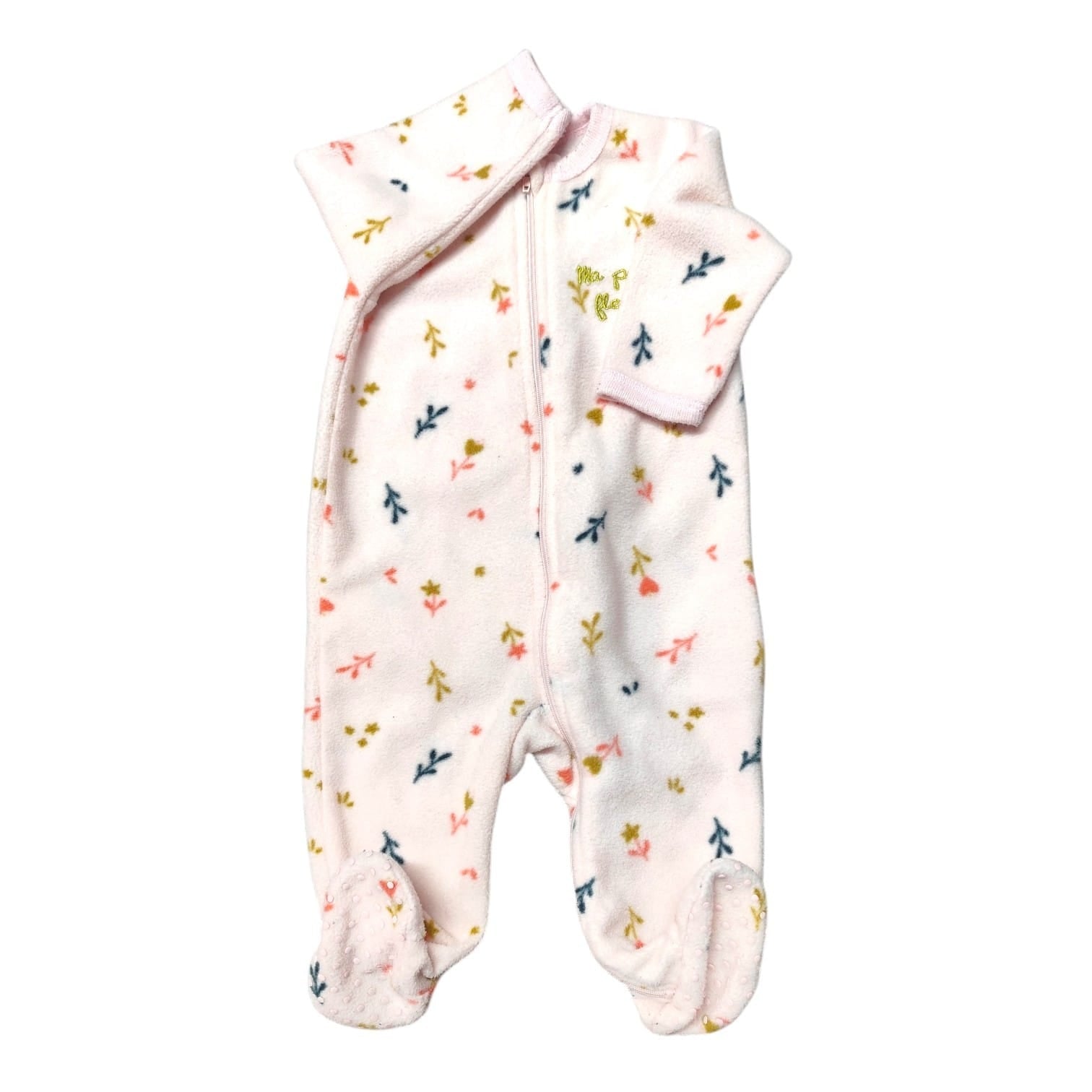 Osito de polar rosado con flores "Ma Petite Fleur"
