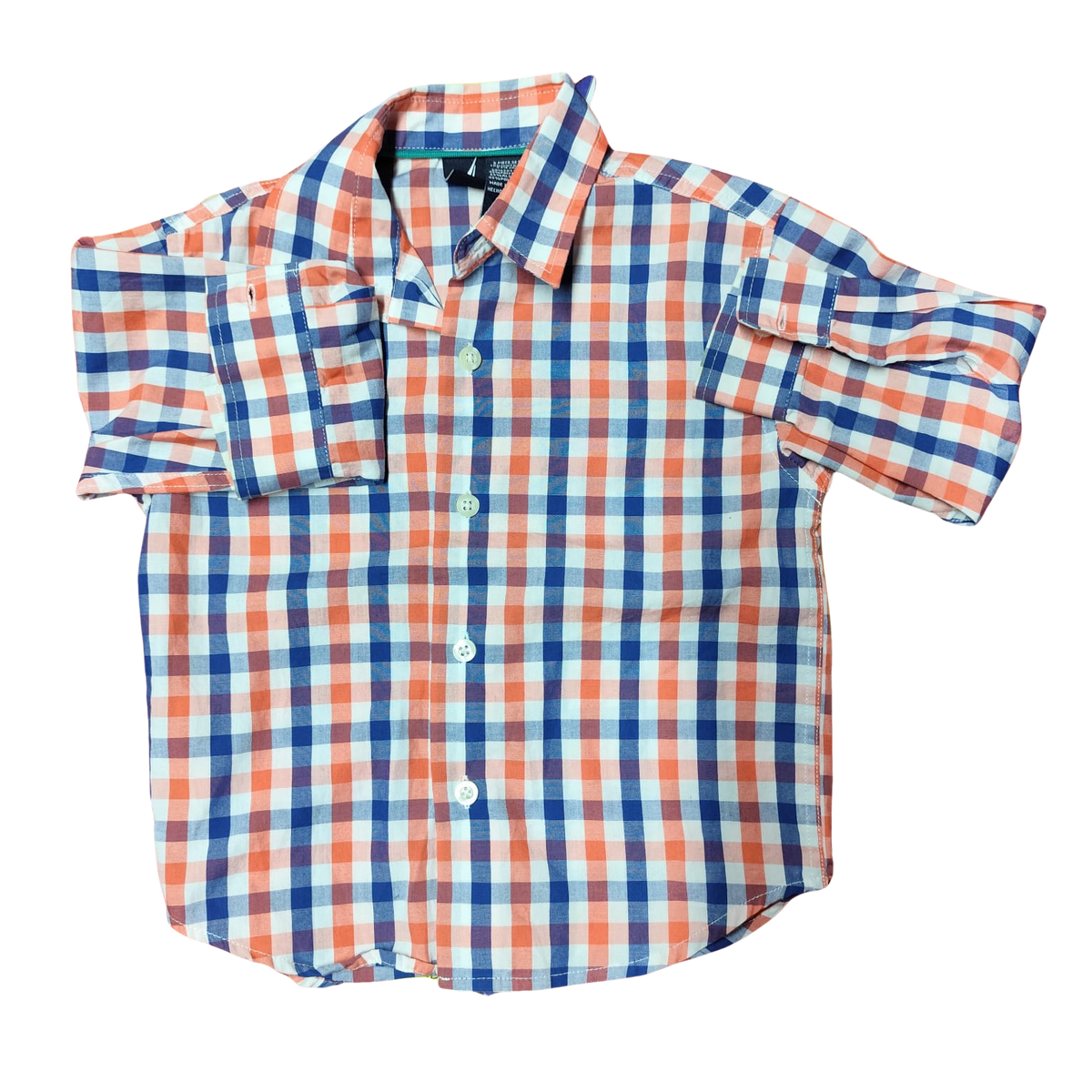 Camisa Nautica manga larga cuadrille roja y azul