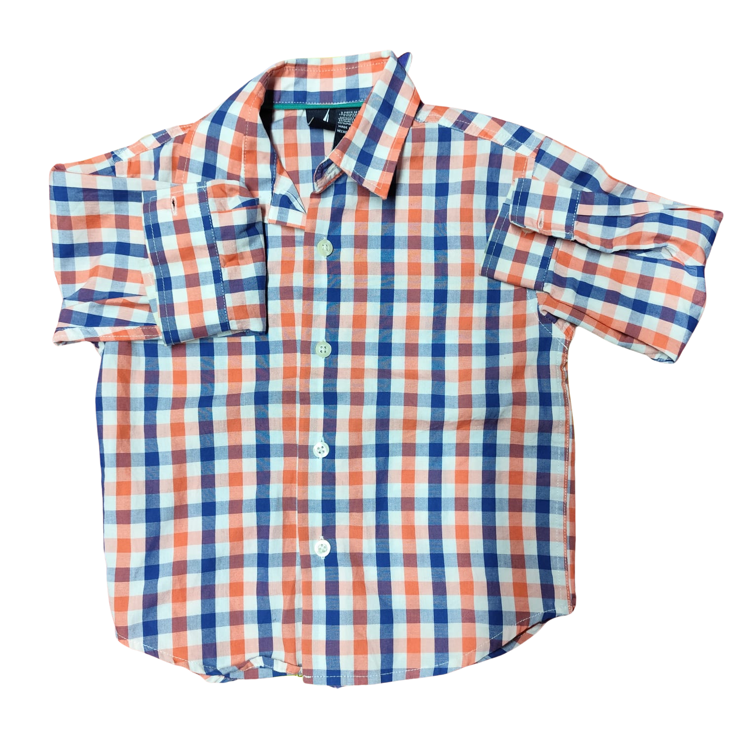 Camisa Nautica manga larga cuadrille roja y azul
