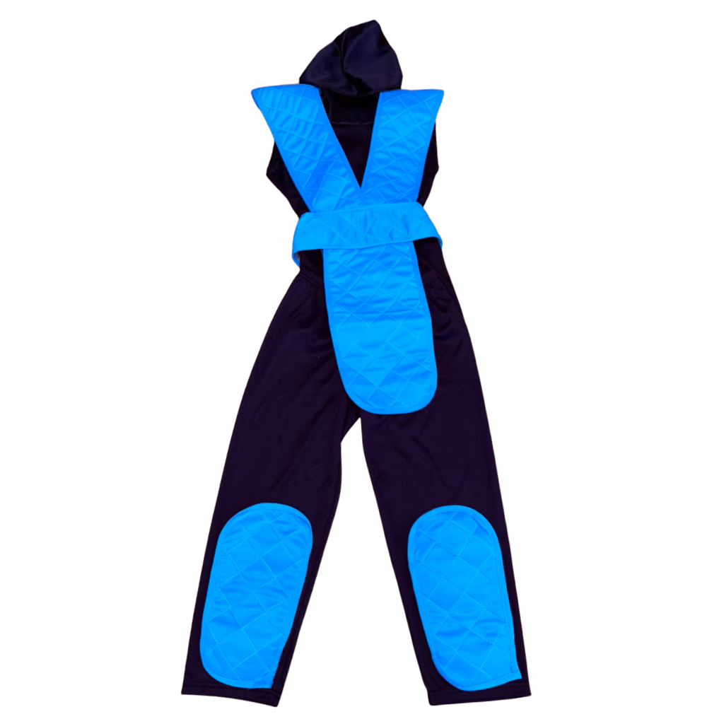 Disfraz de ninja azul estilo Sub-Zero de Mortal Kombat