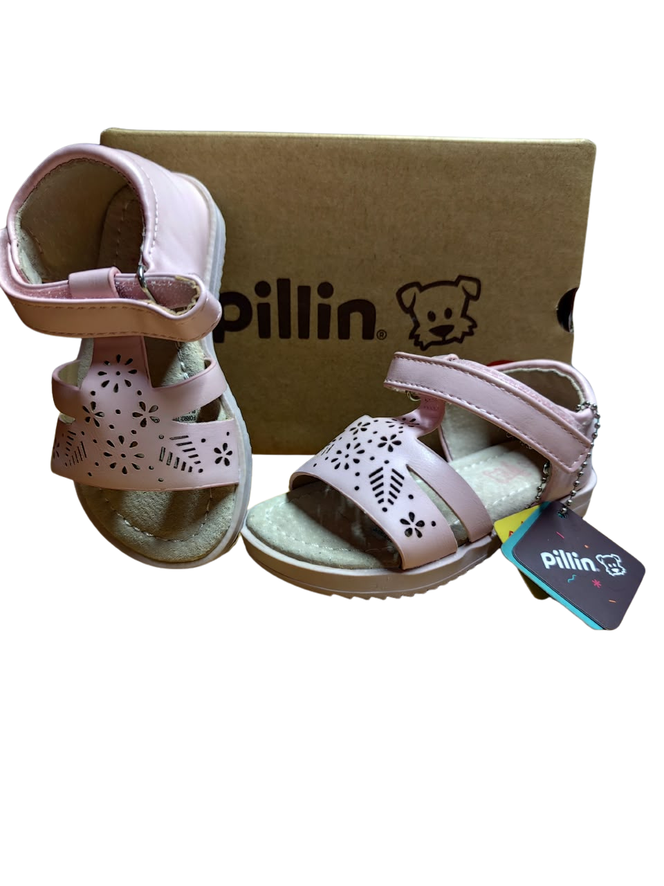 Sandalias Nuevas rosada con velcro Talla 22 en sus cajas