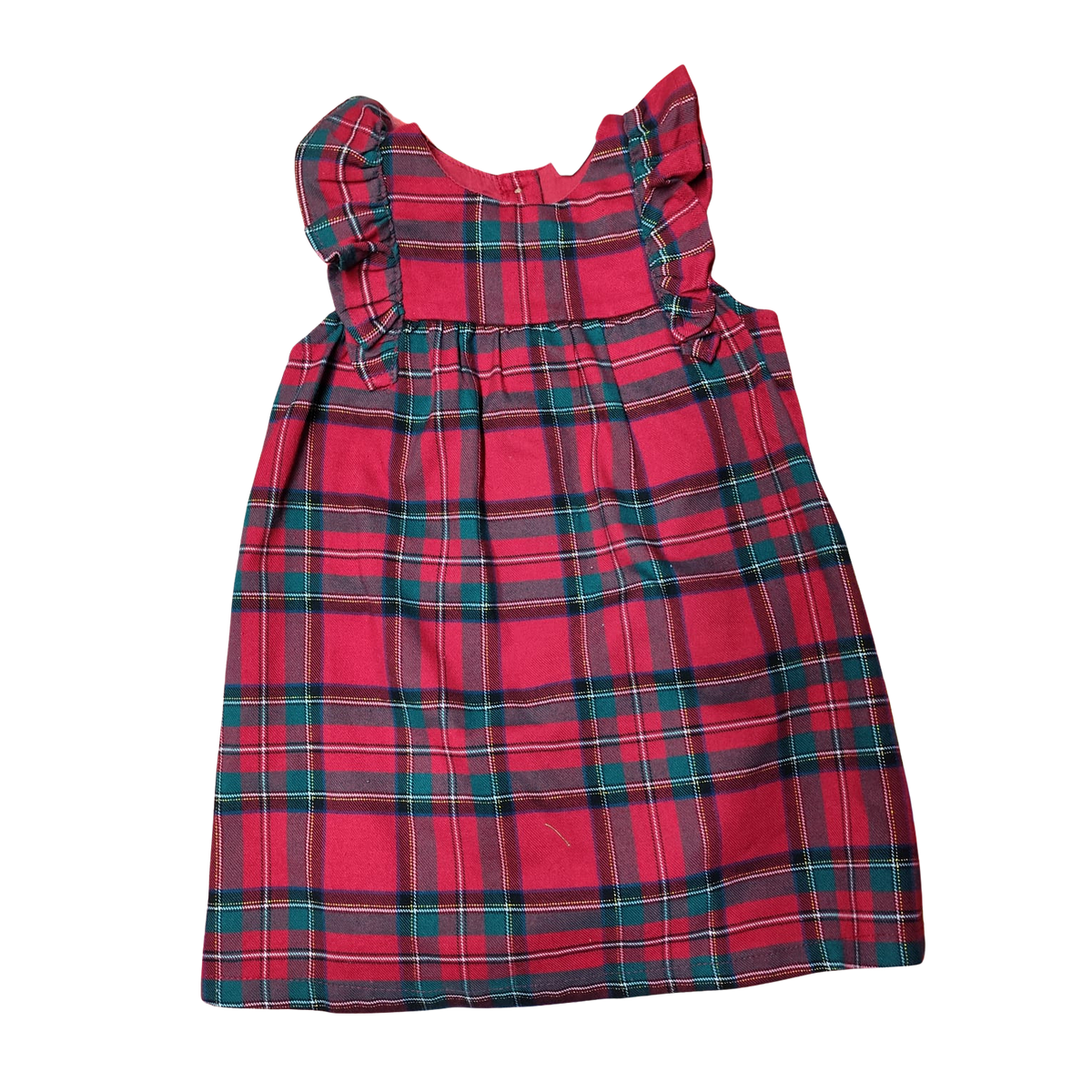 Vestido Navidad Cuadrille rojo y verde con vuelitos