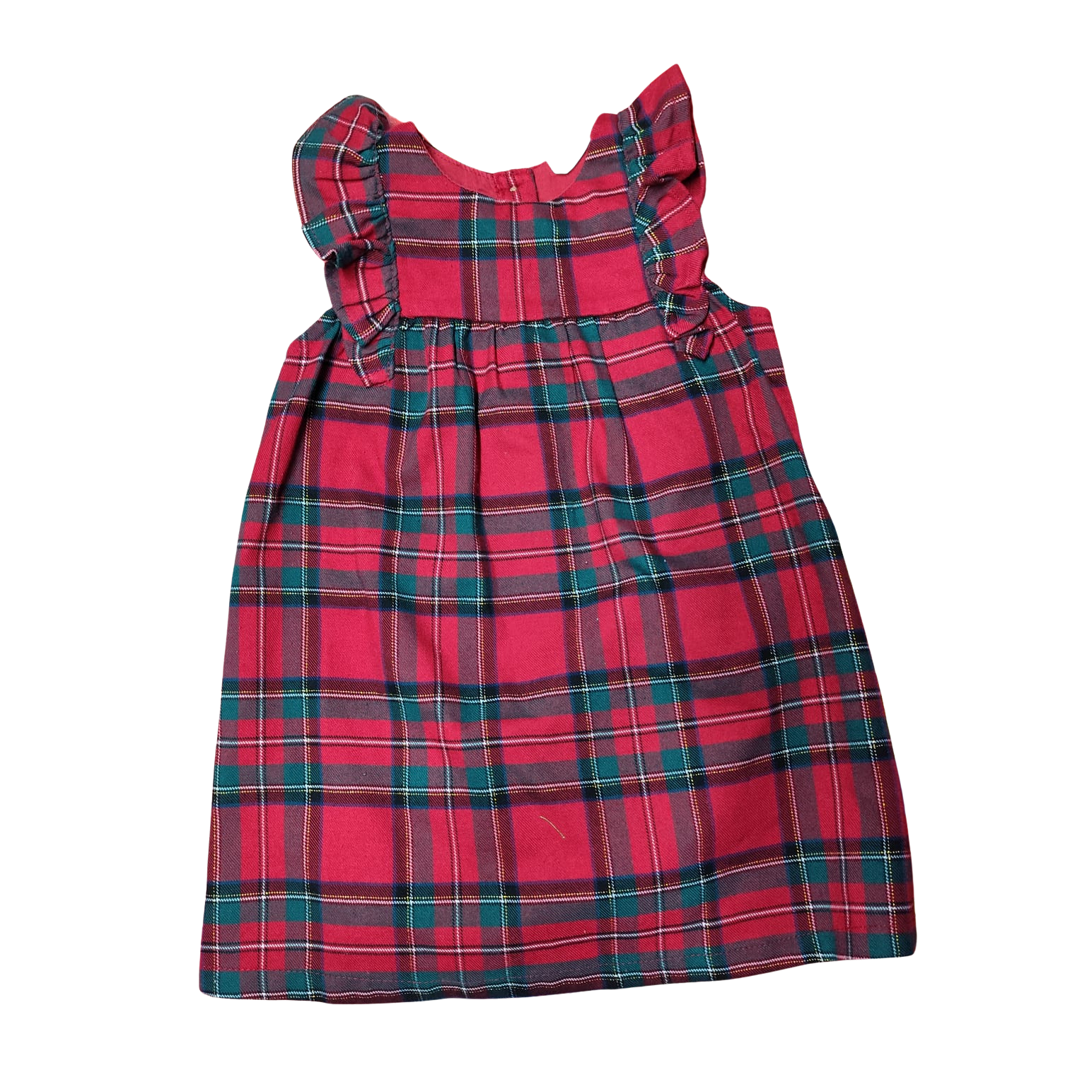 Vestido Navidad Cuadrille rojo y verde con vuelitos