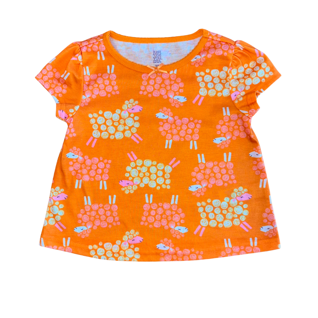 Polera Carter's amarilla con estampado de ovejas