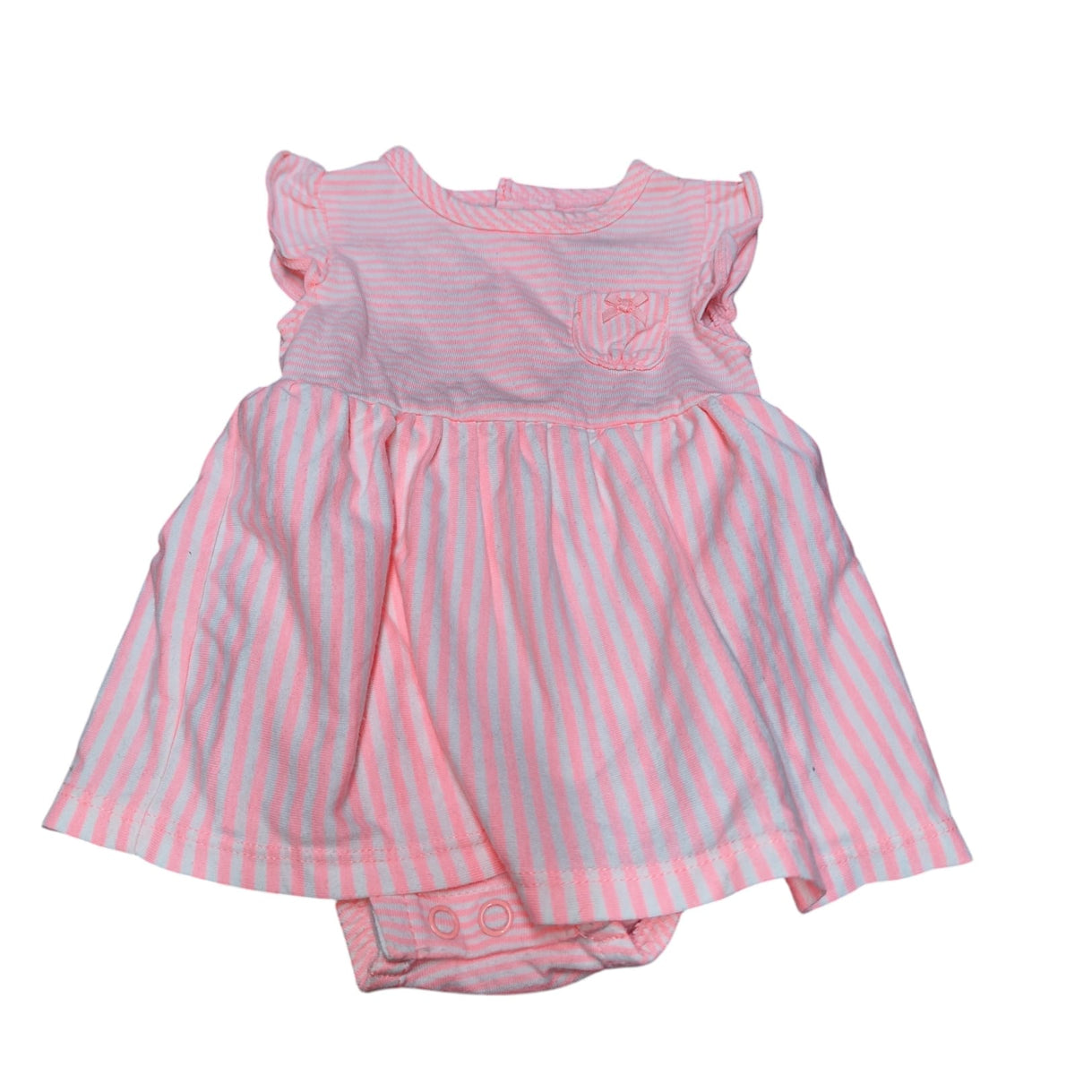 Vestido Carter's tipo body rosado neon con rayas blancas