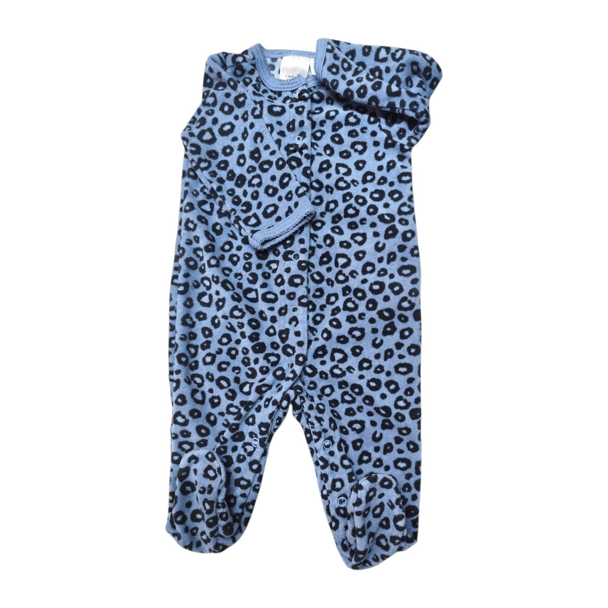 Osito Carter's de polar azul con diseño animal print