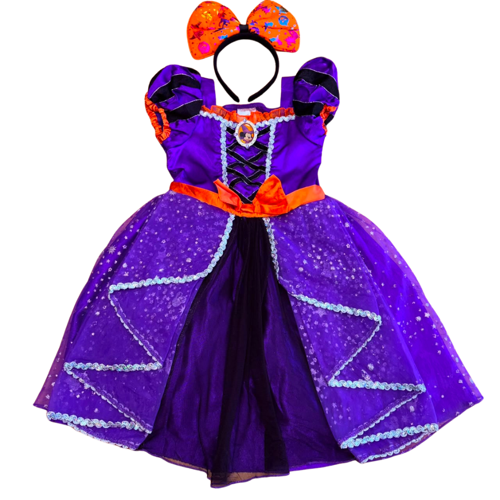 Disfraz Minnie Mouse morado con naranja