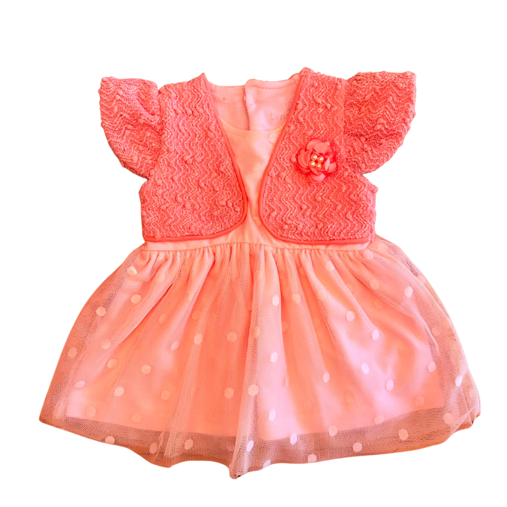 Vestido rosa claro con encajes