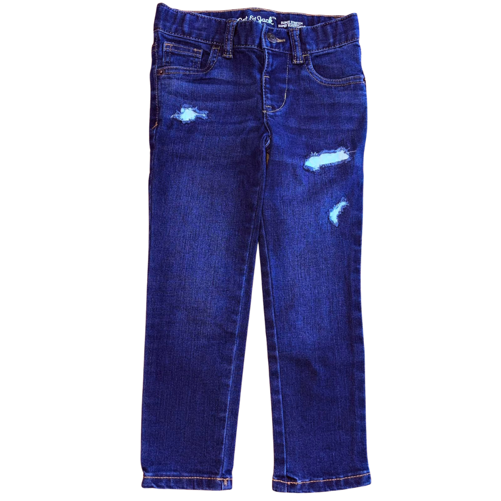 Pantalon Cat&Jack de jeans con diseño desgastado azul