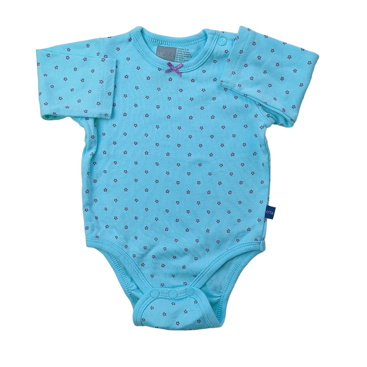 Body manga larga calipso con flores lilas