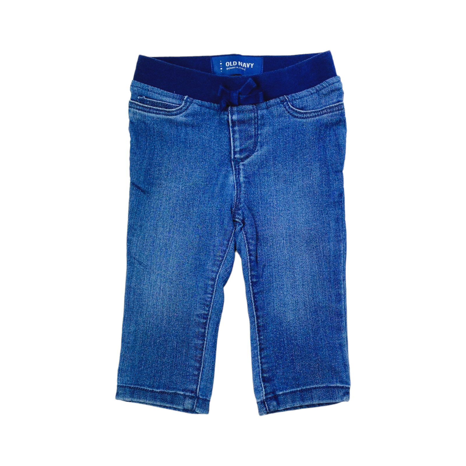 Pantalon Old Navy azul con pretina y lazo Talla 6-12 meses