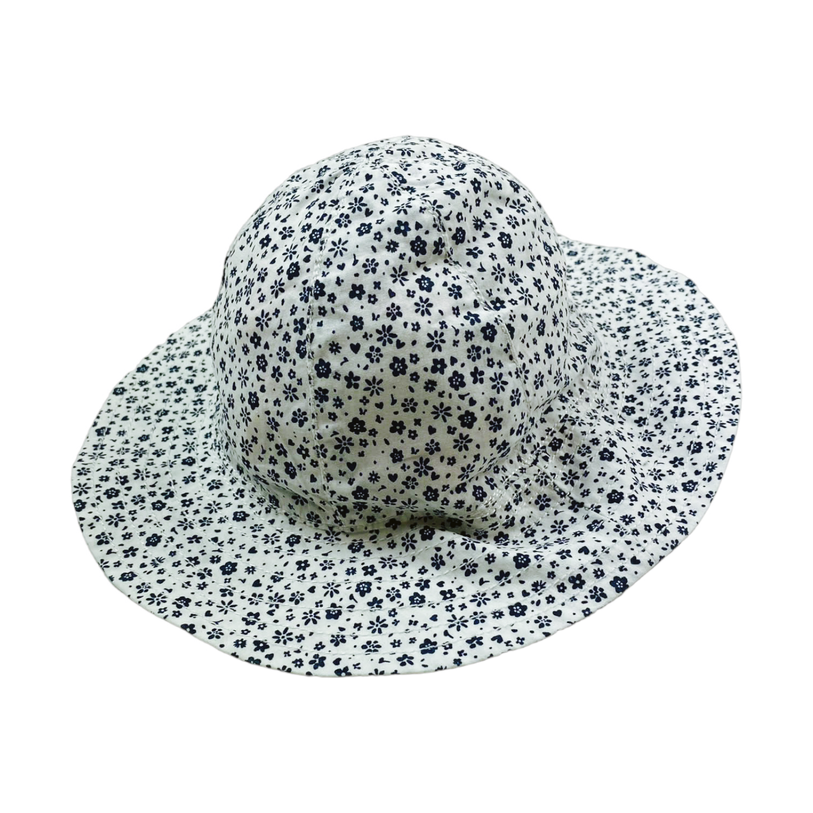 Gorro de sol blanco con flores