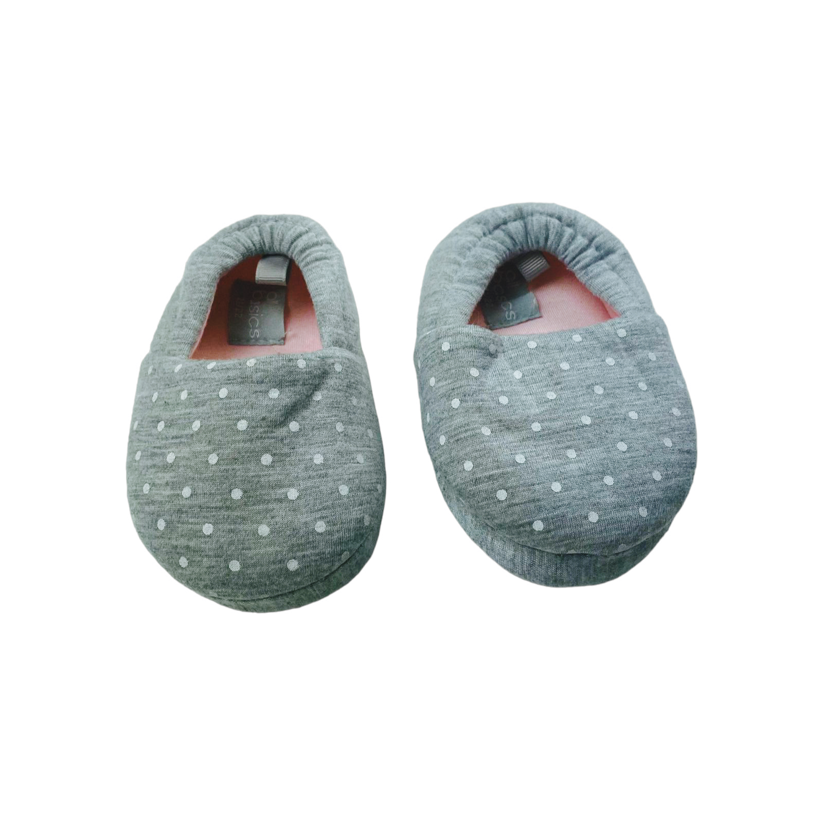 Pantuflas grises con puntitos Talla 21-22