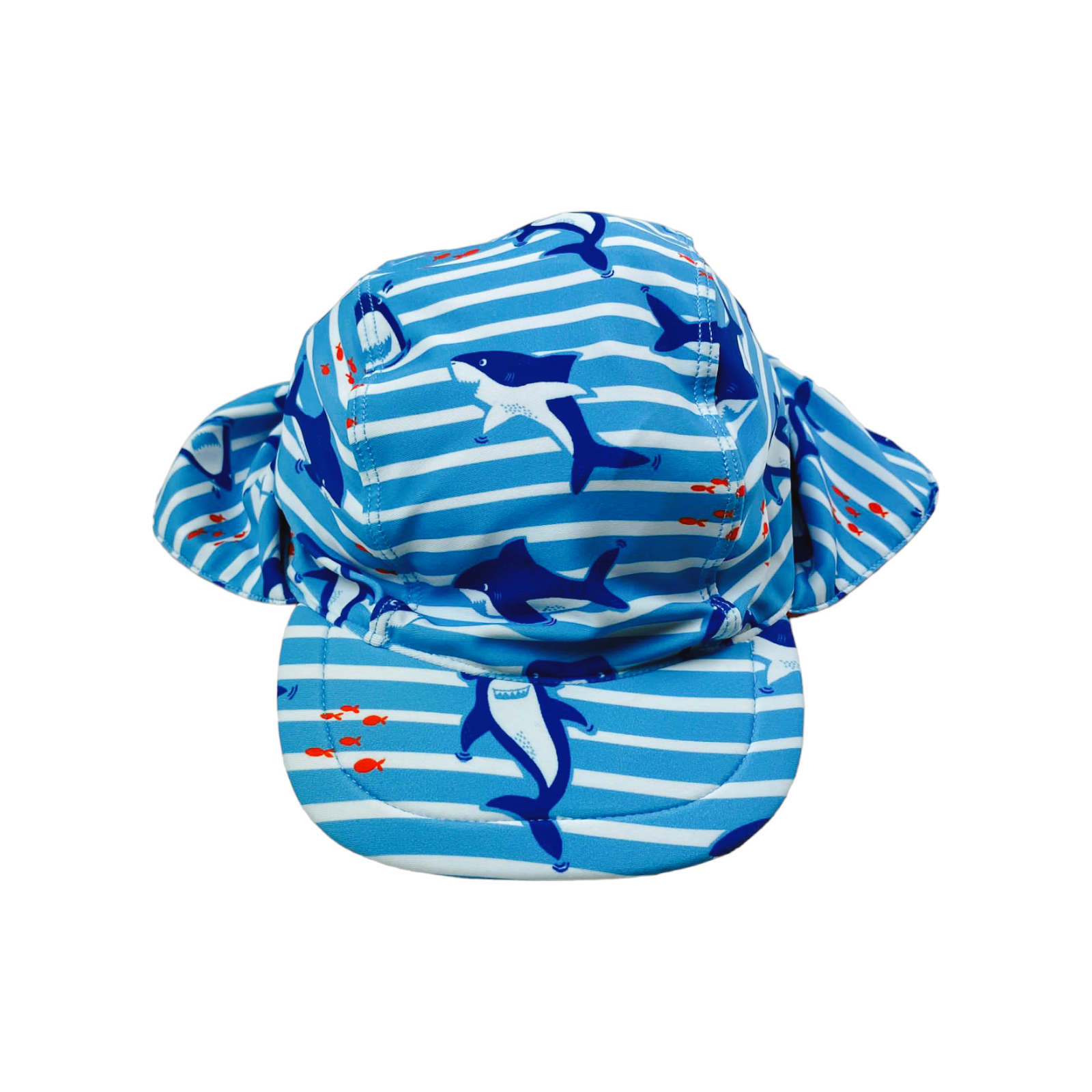 Gorro de sol para piscina  azul "Tiburones"