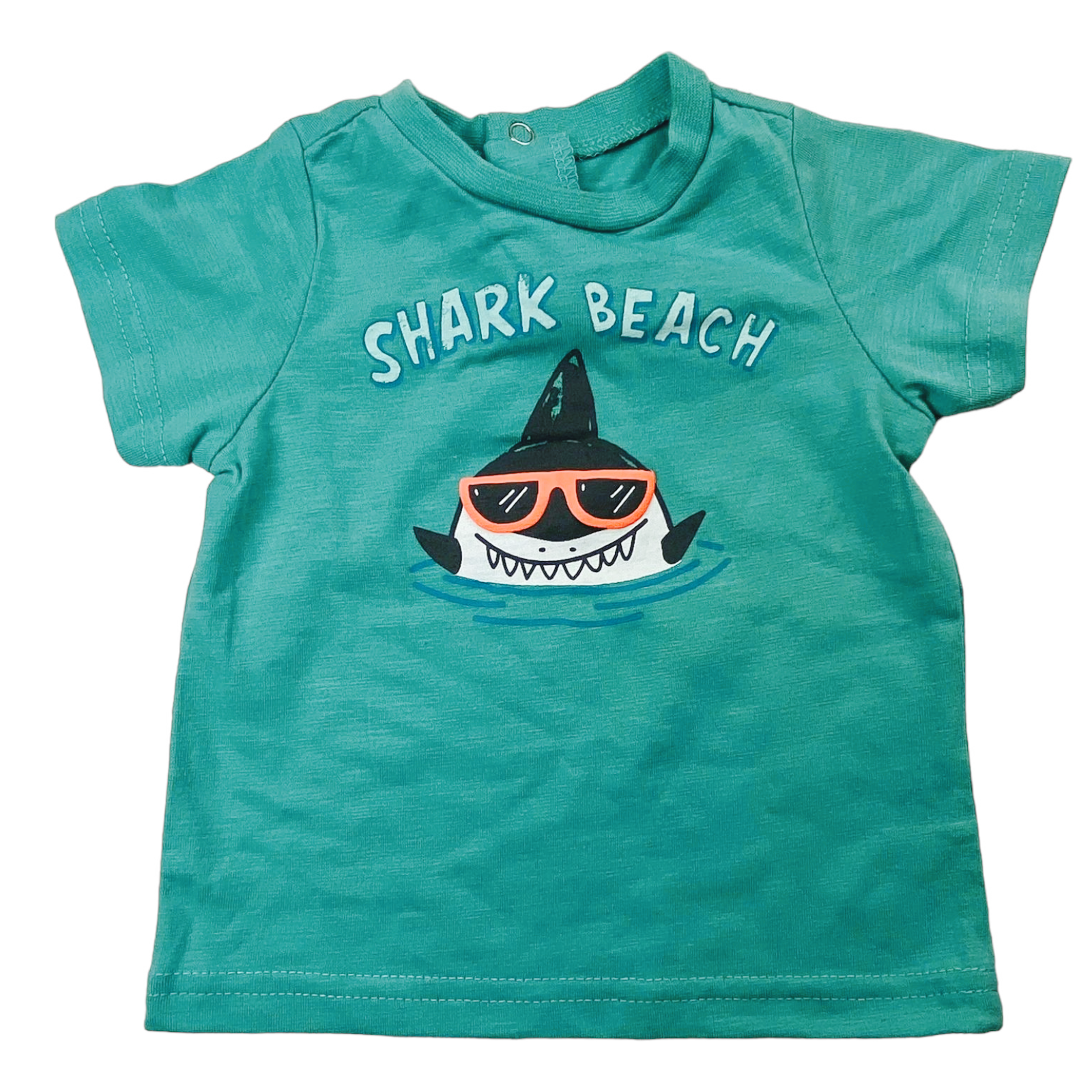 Polera manga corta verde "Shark"