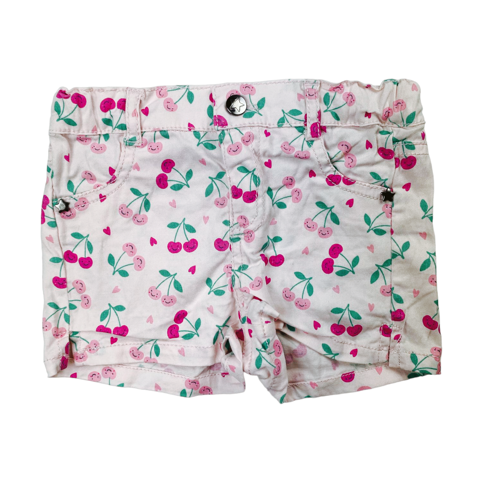 Short rosado diseño cerezas