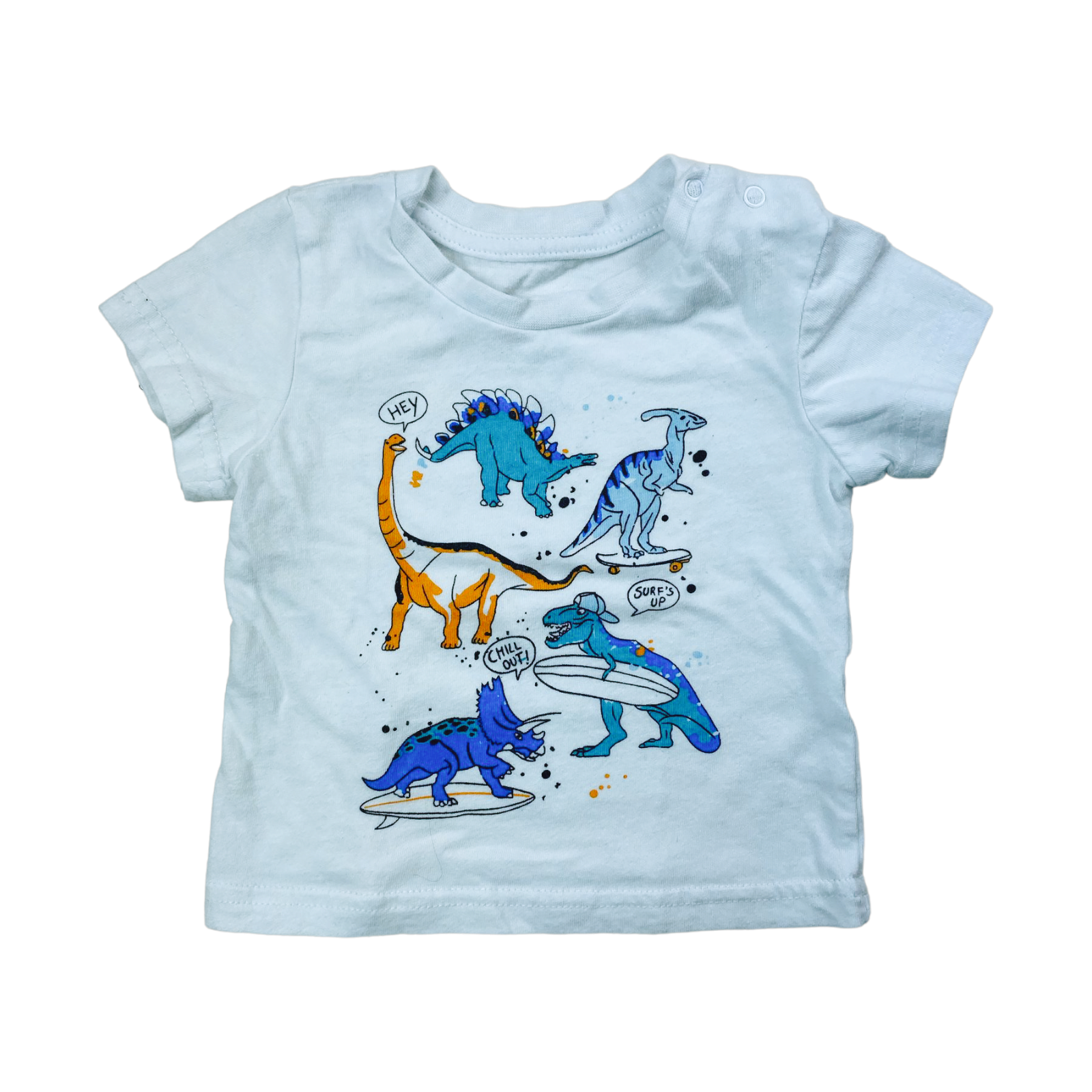 Polera manga corta blanco "Dino"