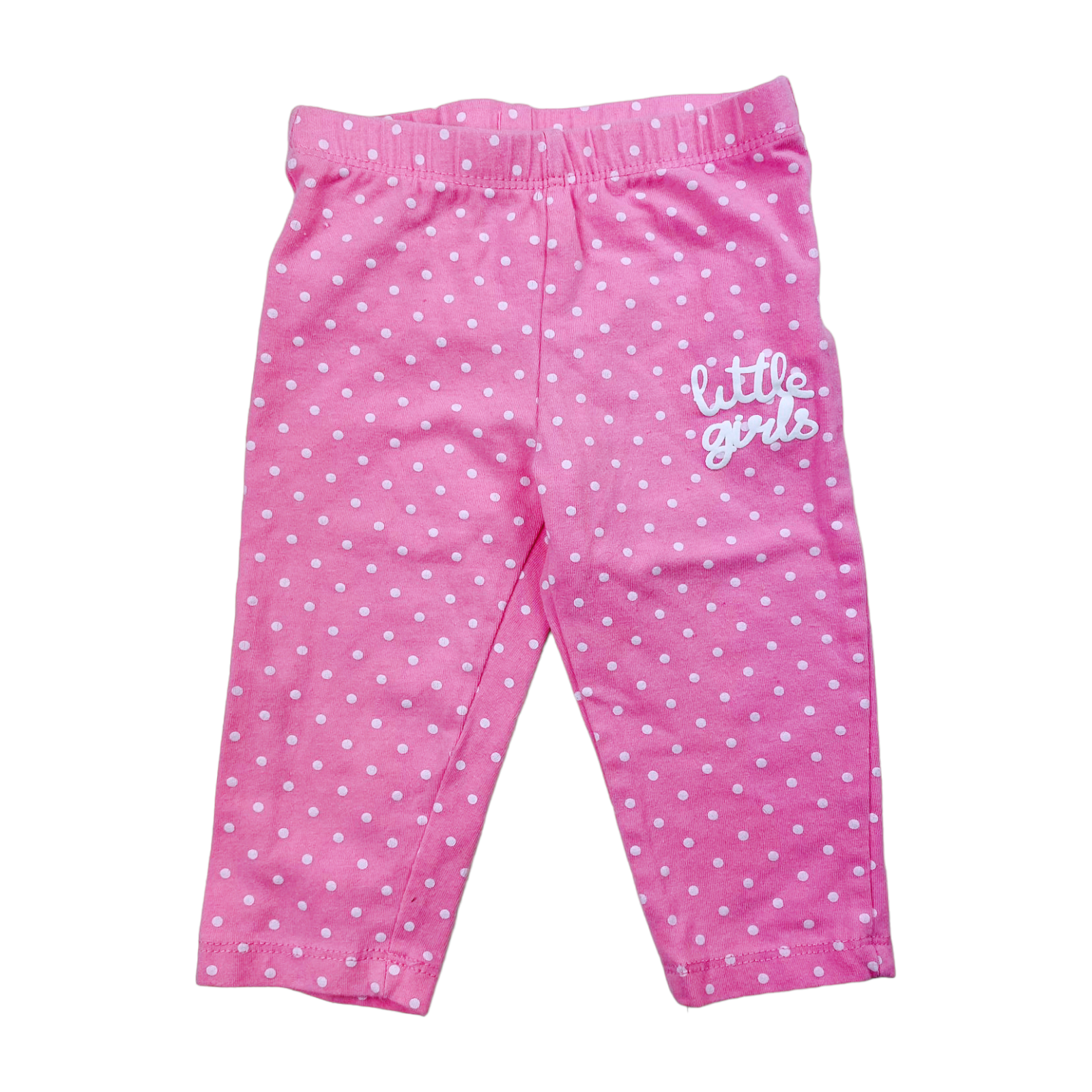 Calza rosada con puntitos blancos "Little girls"