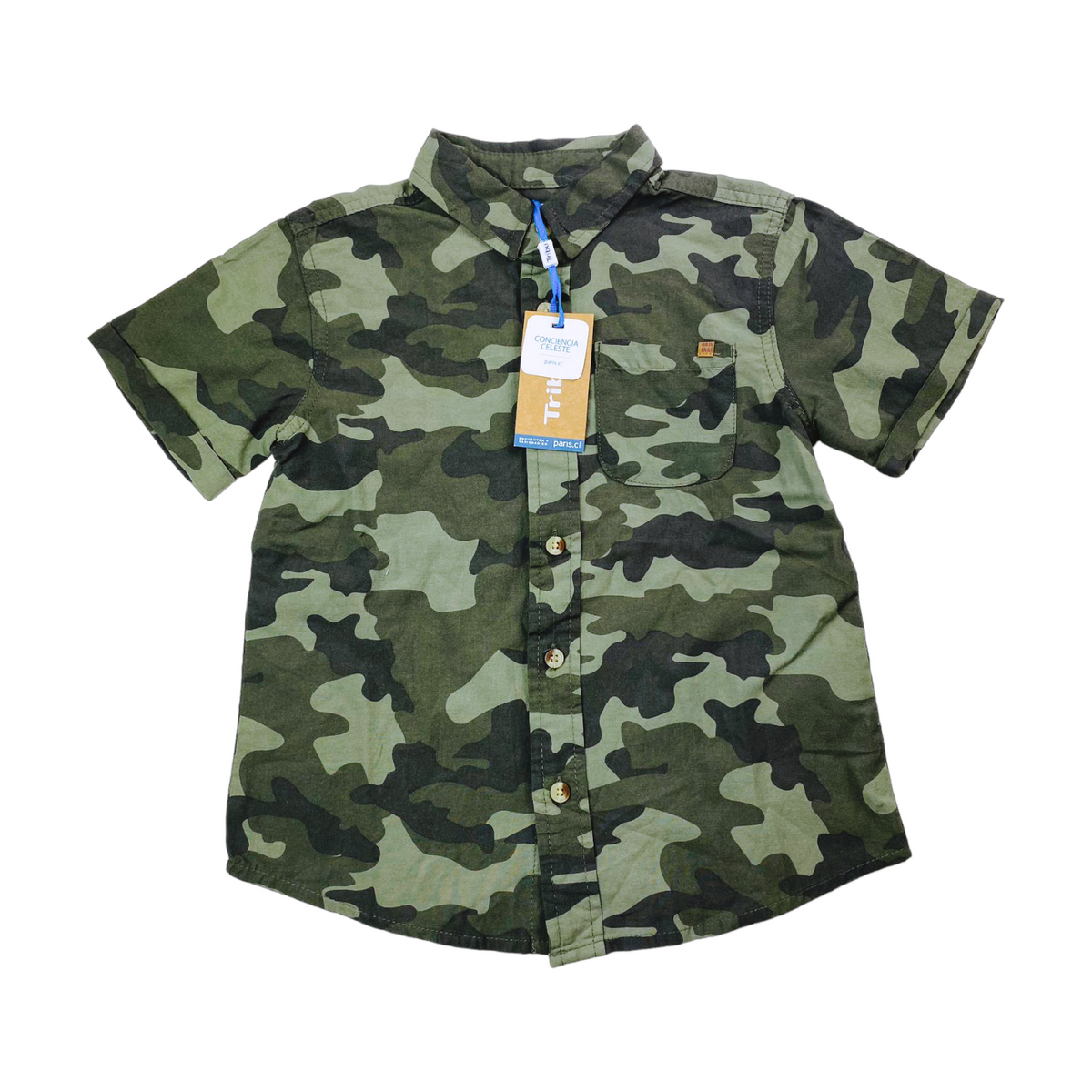Camisa manga corta diseño camuflaje Nueva con etiqueta