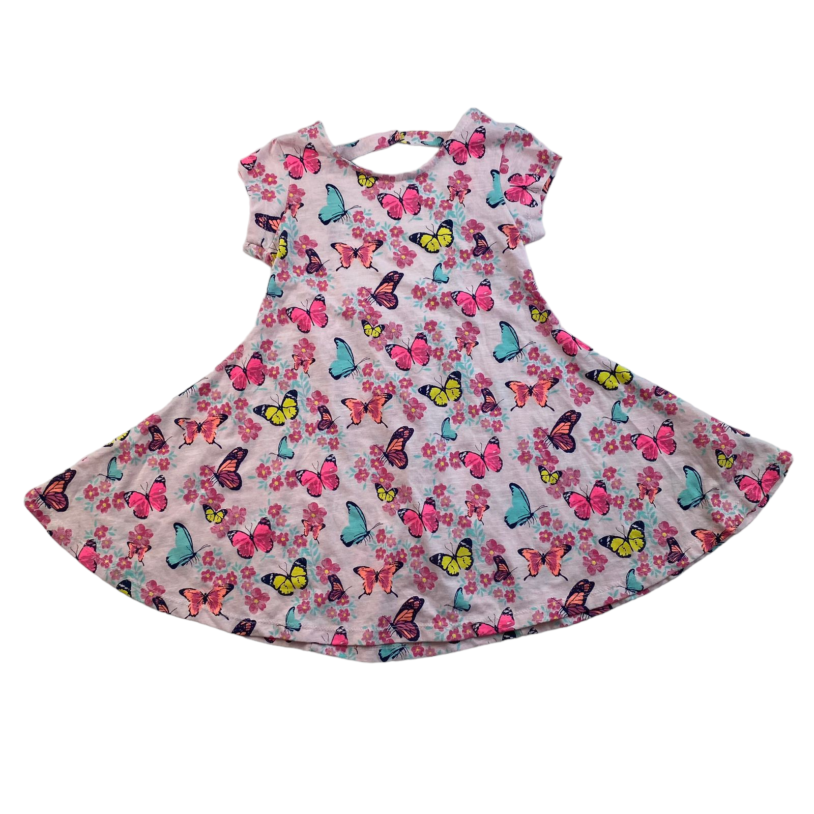 Vestido rosado con mariposas