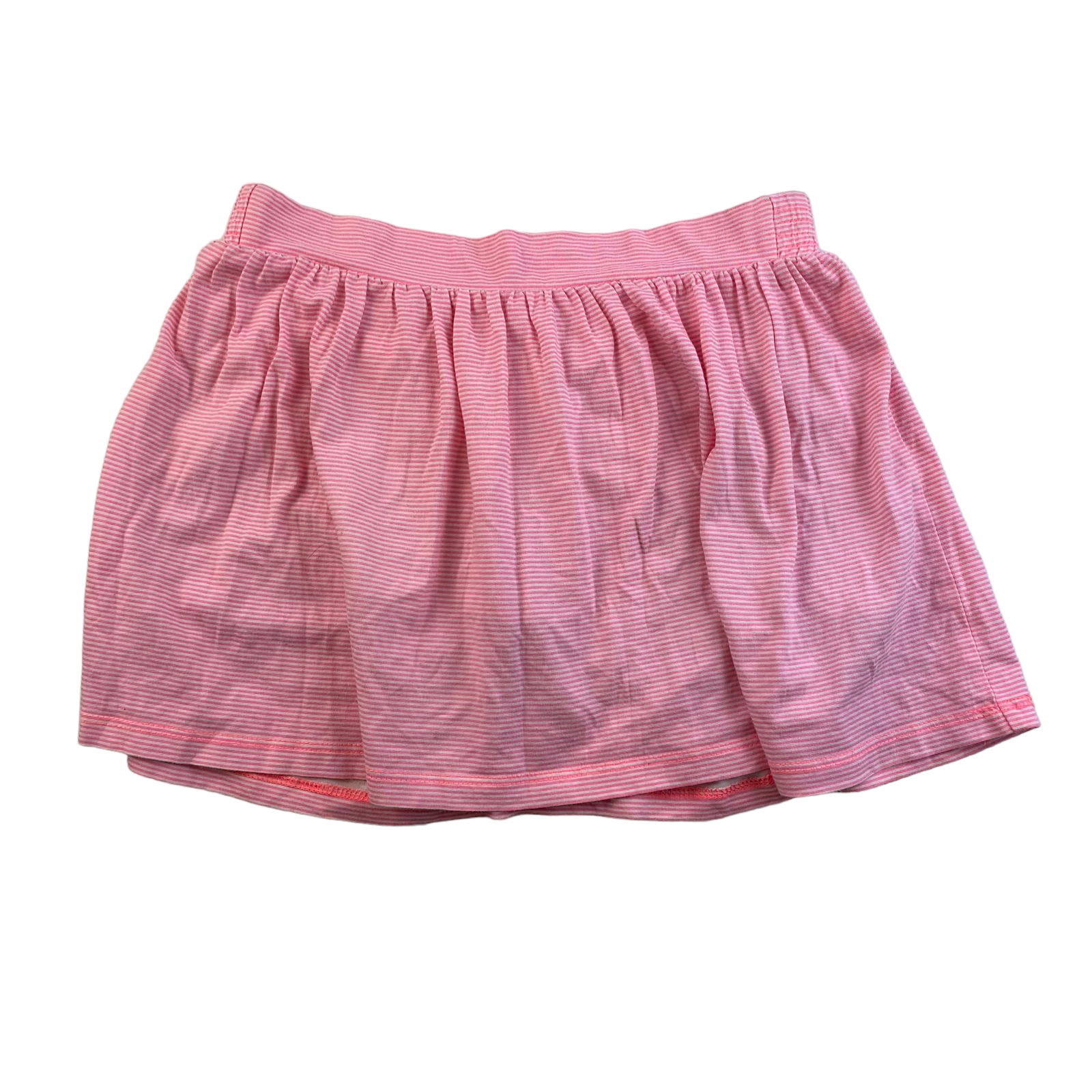 Falda con rayas blancas y rosado neon