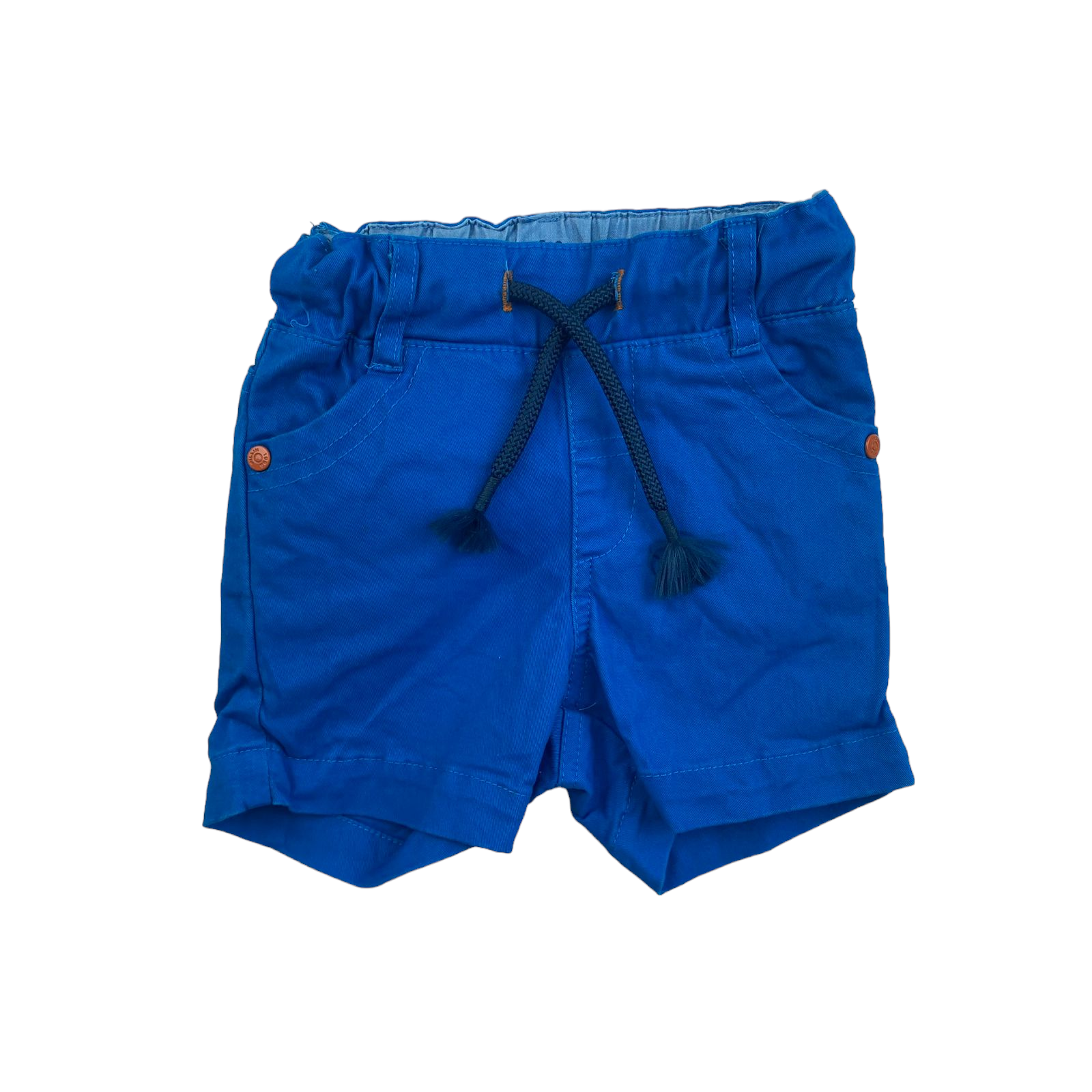 Short azul con cordones con elastico en la cintura