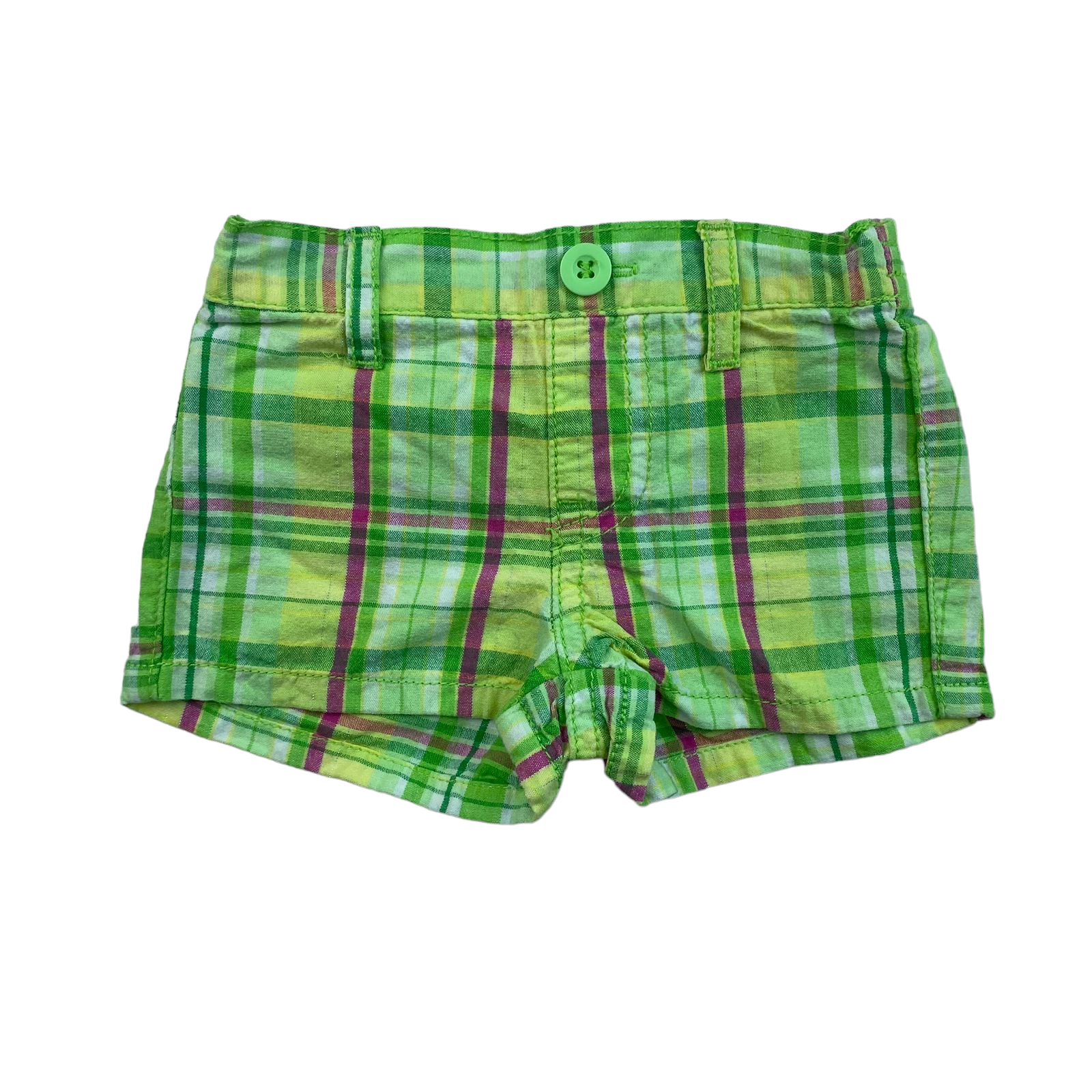 Short acuadrille verde rosado y blanco