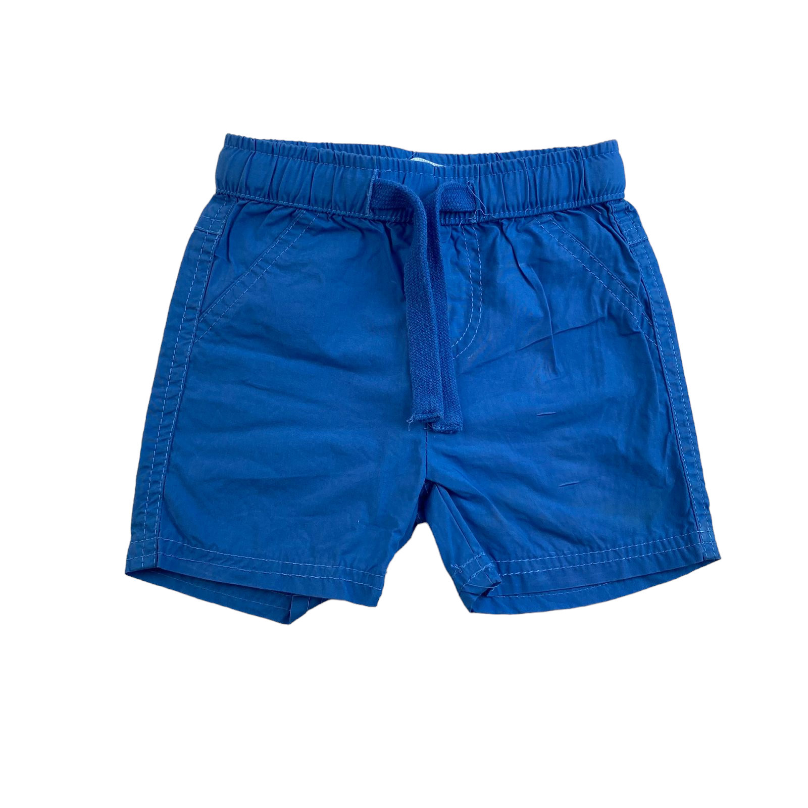 Short azul con pretina y cordones