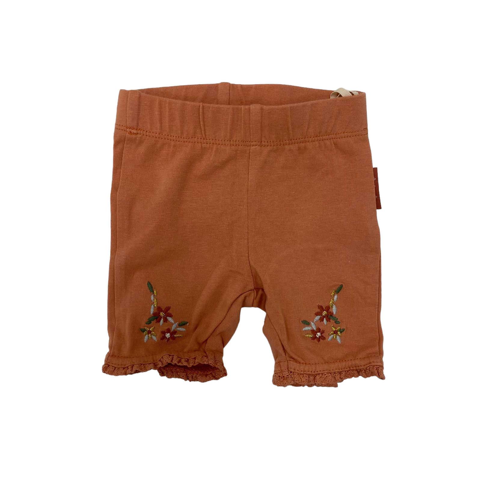 Short damasco con flores y elastico en la cintura