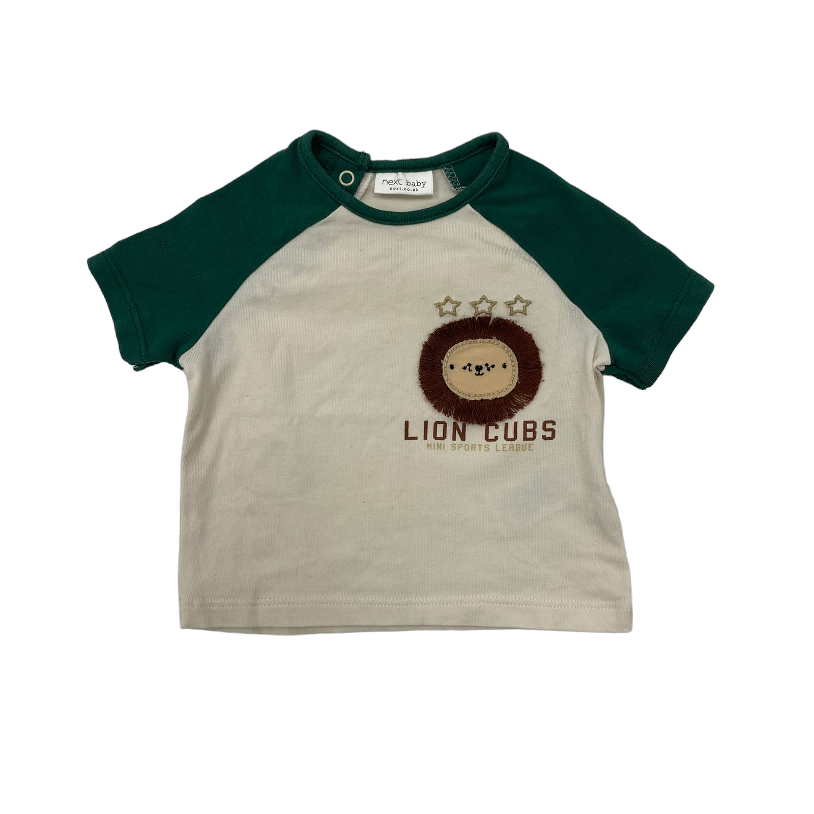 Polera crema con verde y leon