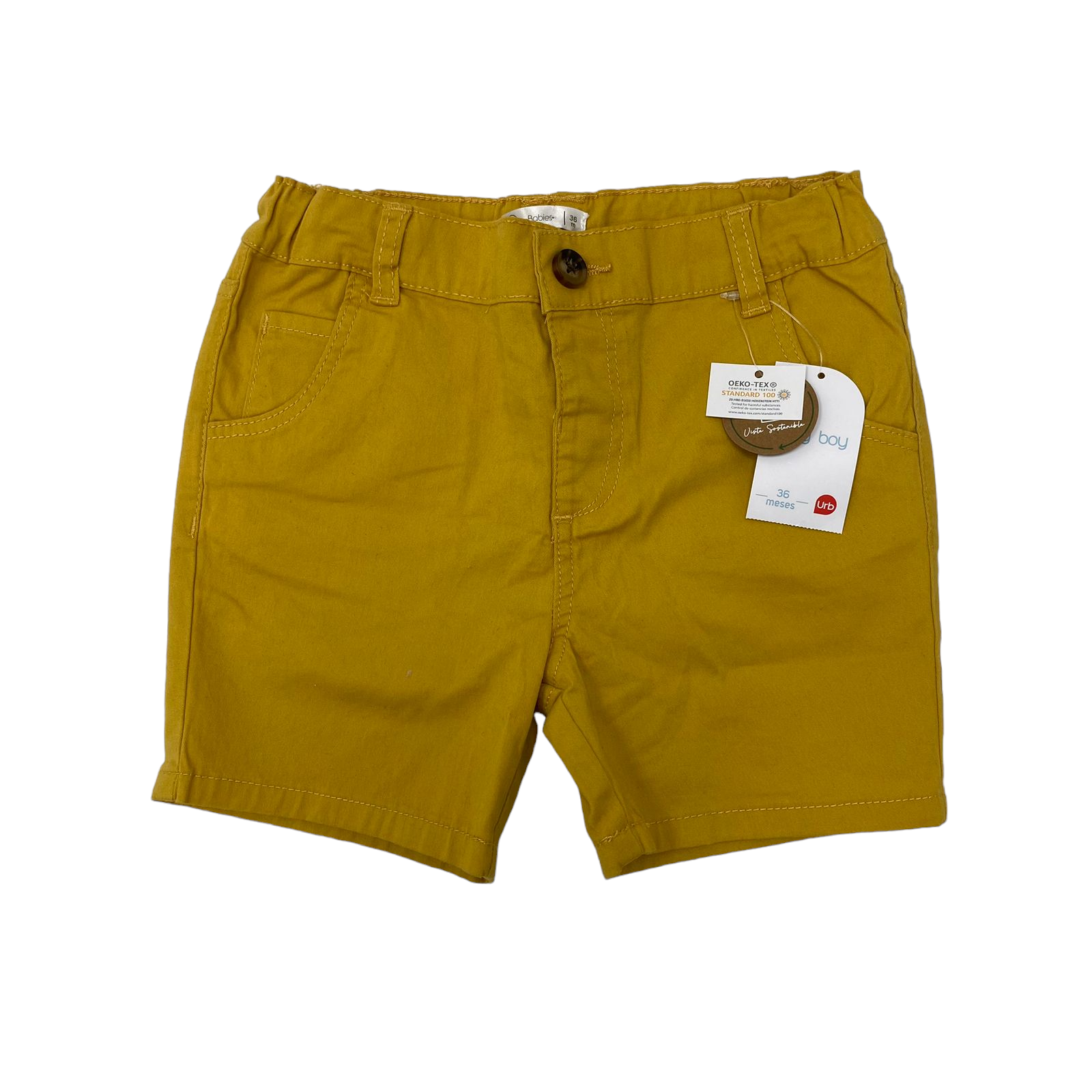 Short mostaza con bolsillos y pretina nuevo con etiqueta