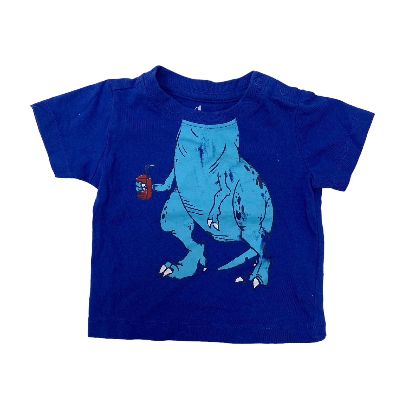 Polera azul con dinosaurio celeste