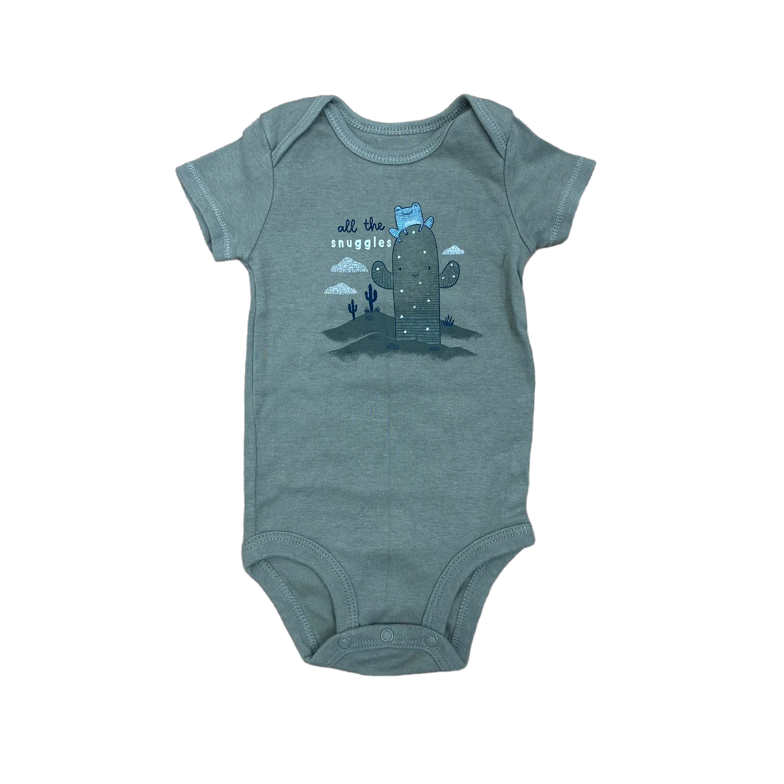 Body verde militar con cactus "All the snuggles"