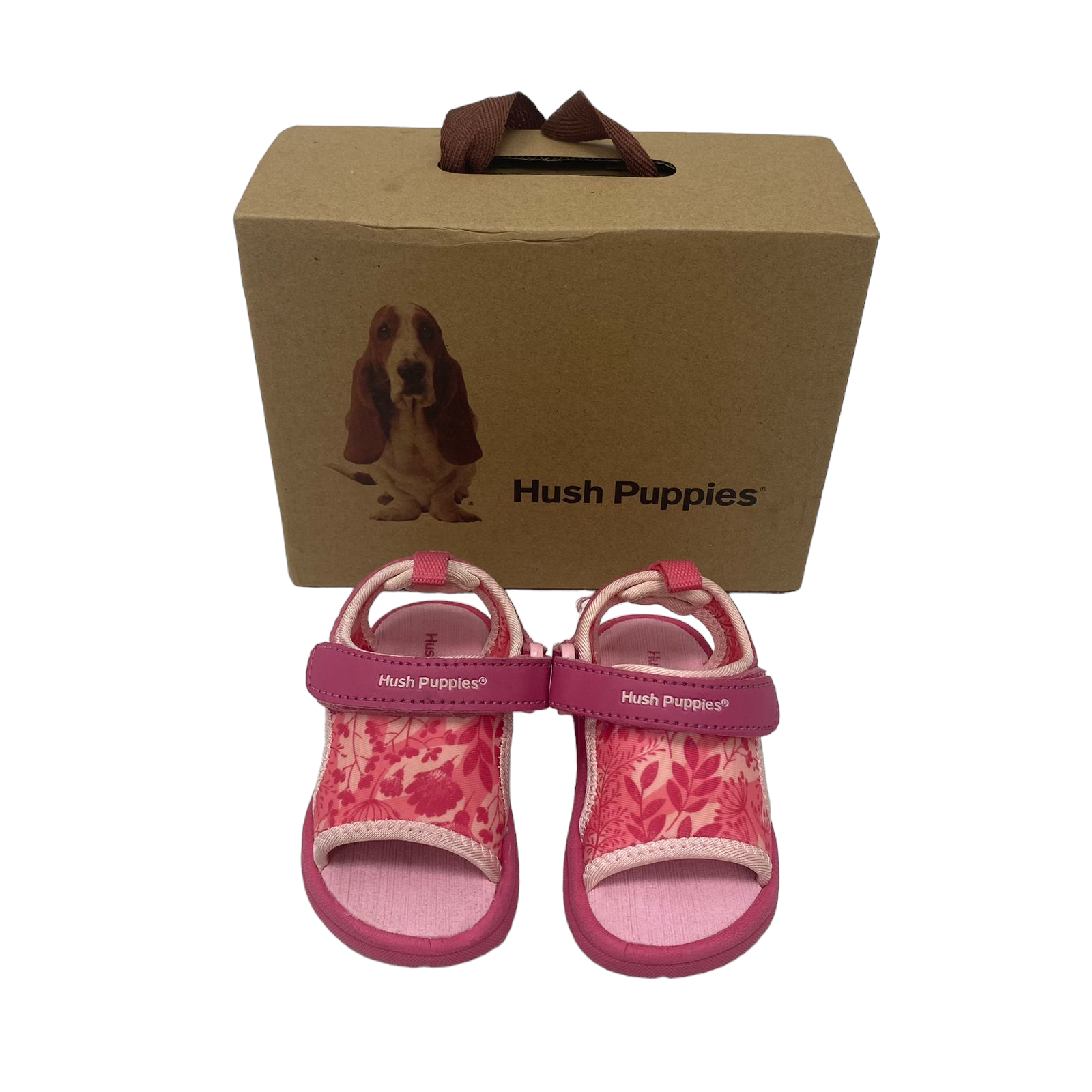 Chalas rosadas Hush Puppies con su caja