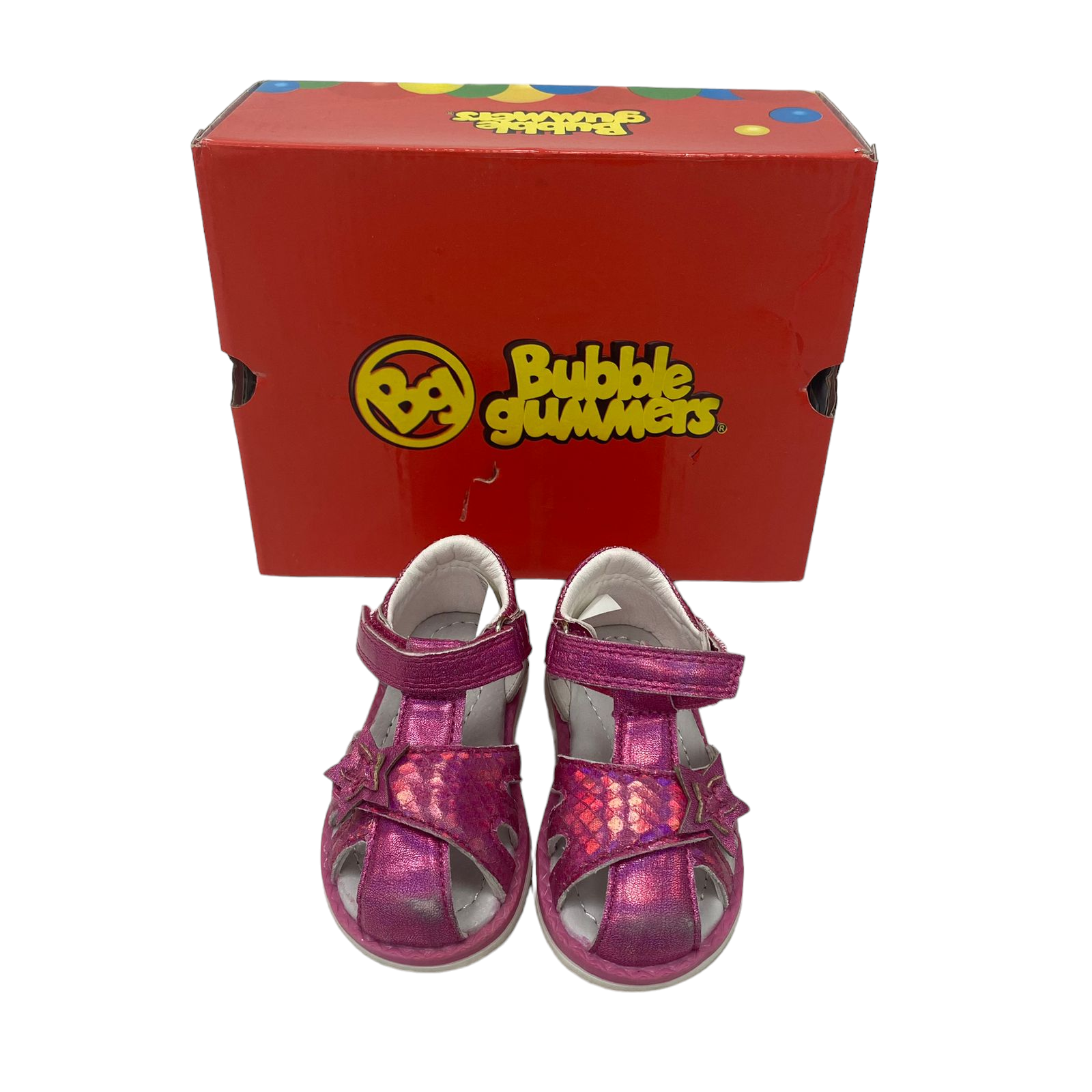 Chalas rosadas tornasol con estrella Bubble gummers con su caja