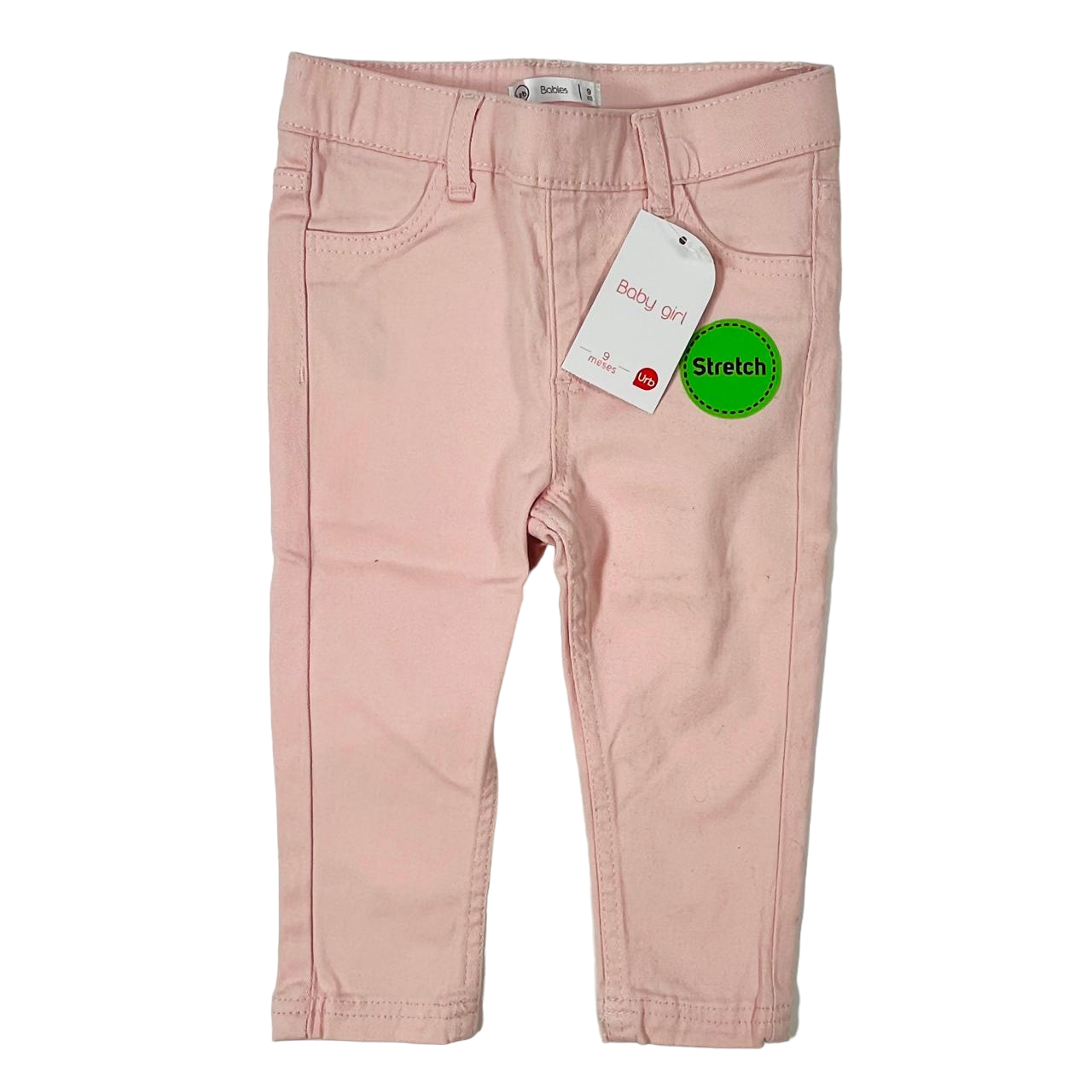 Jeans pitillo rosa con pretina nuevo con etiqueta