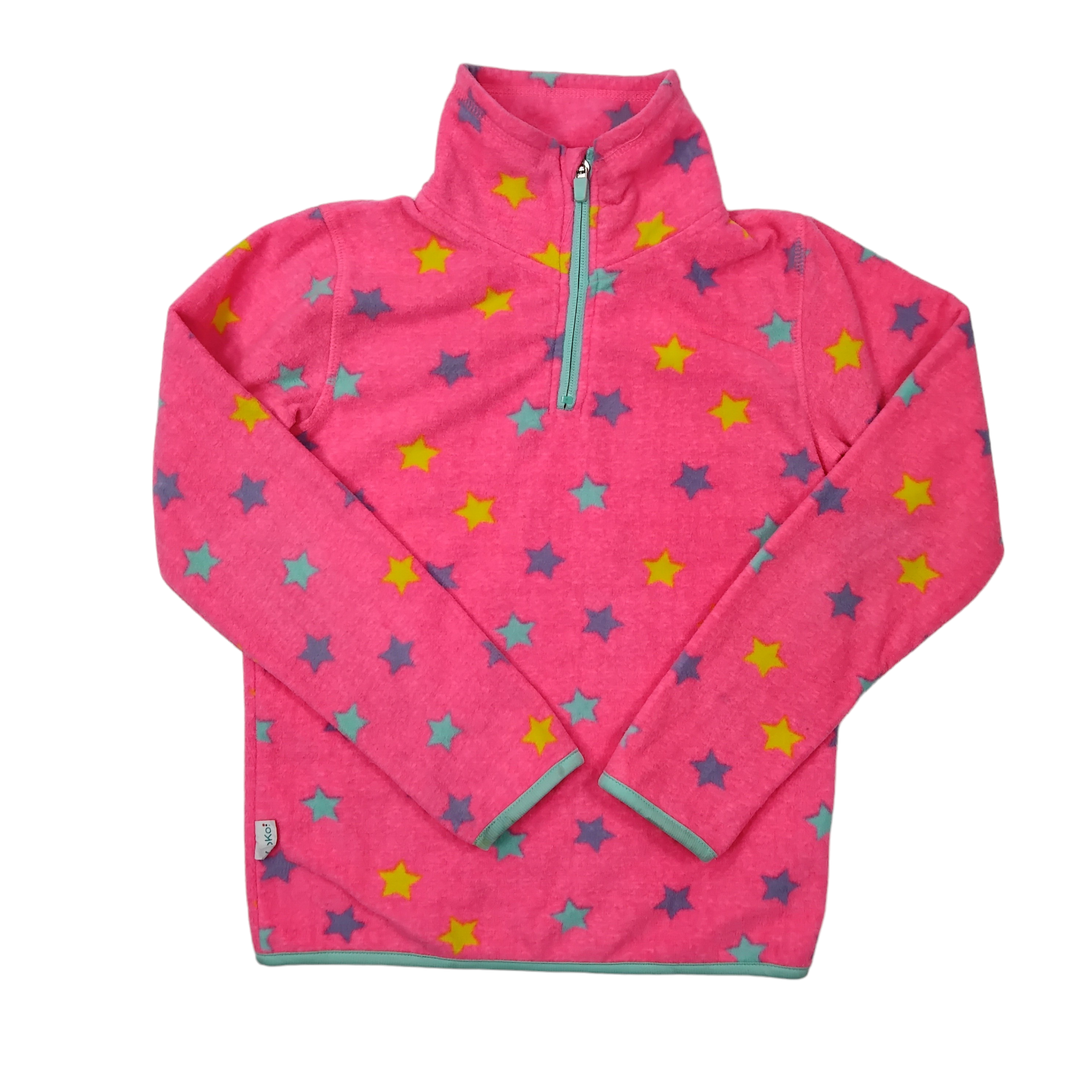 Poleron polar rosa neon con estrellas de colores