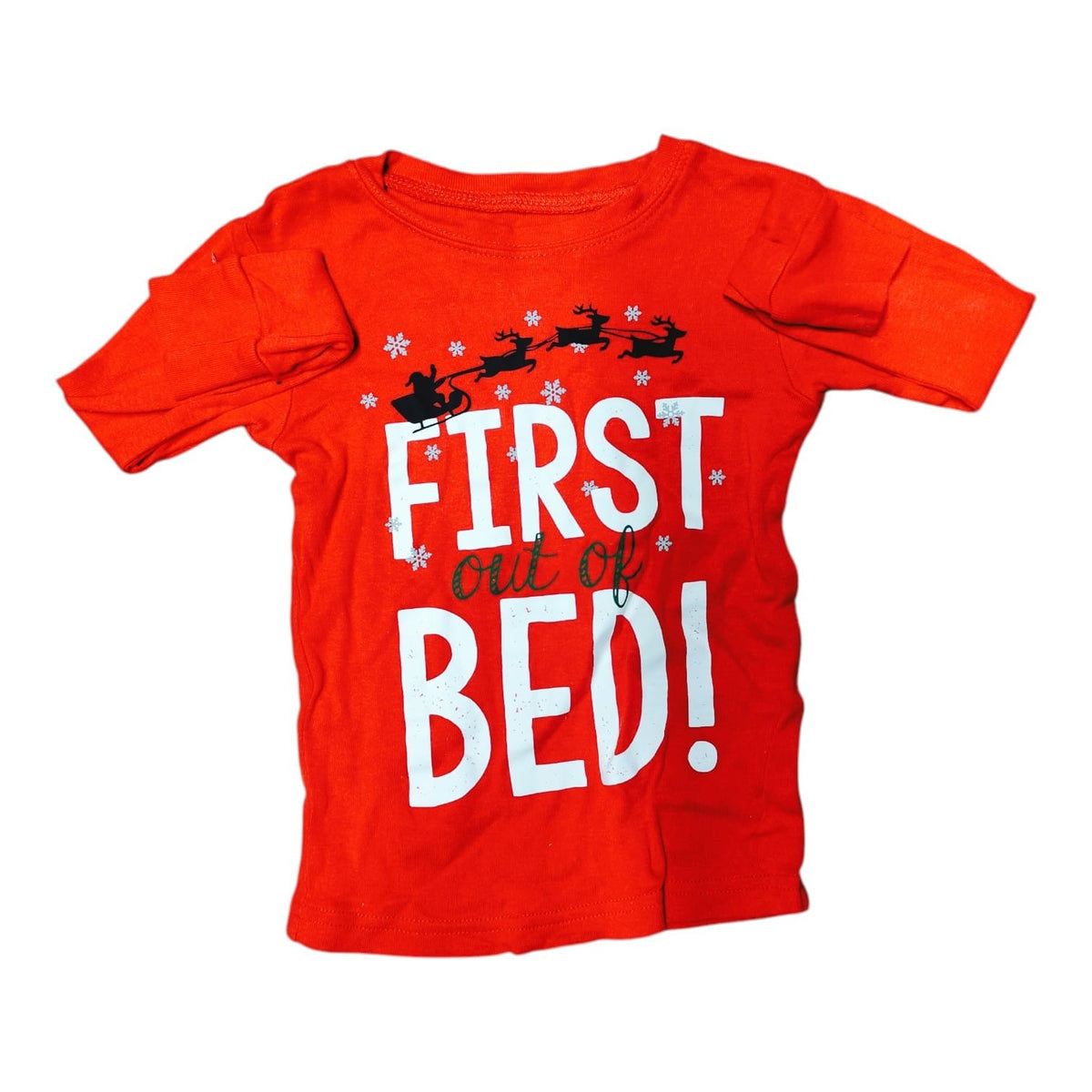 Polera Carter's manga larga Navidad roja "First out of Bed"