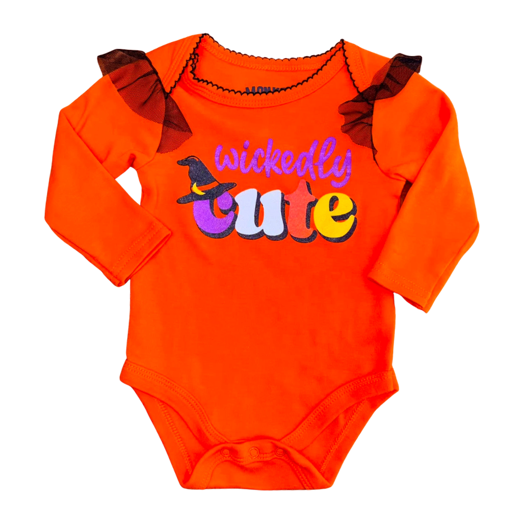 Body Halloween naranja "Wickedly cute"