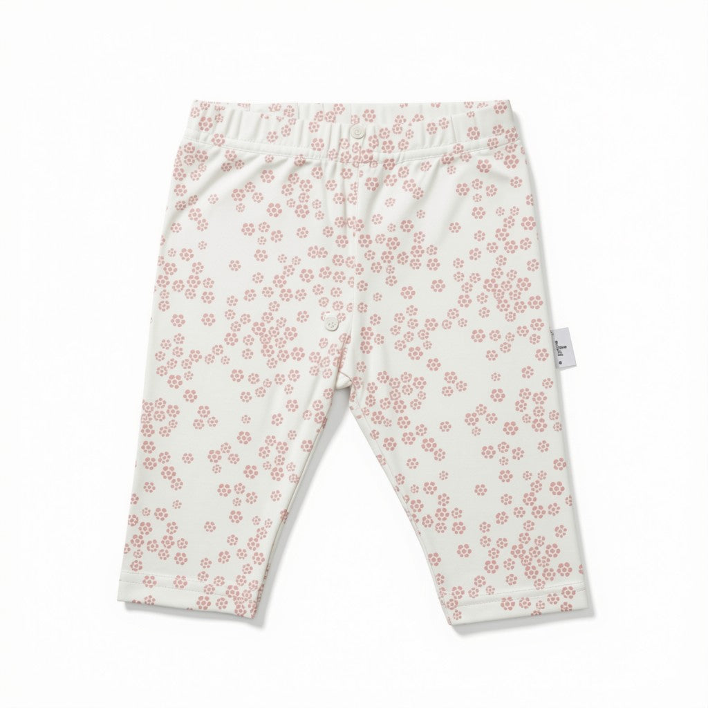 Calza blanca con flores rosadas
