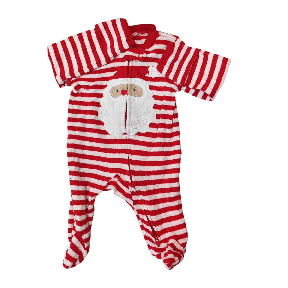 Osito Carter's rayas roja y blanco diseño santa