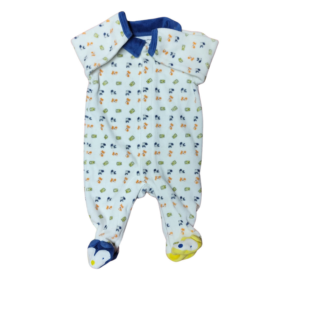 Osito de plush blanco con detalles azules
