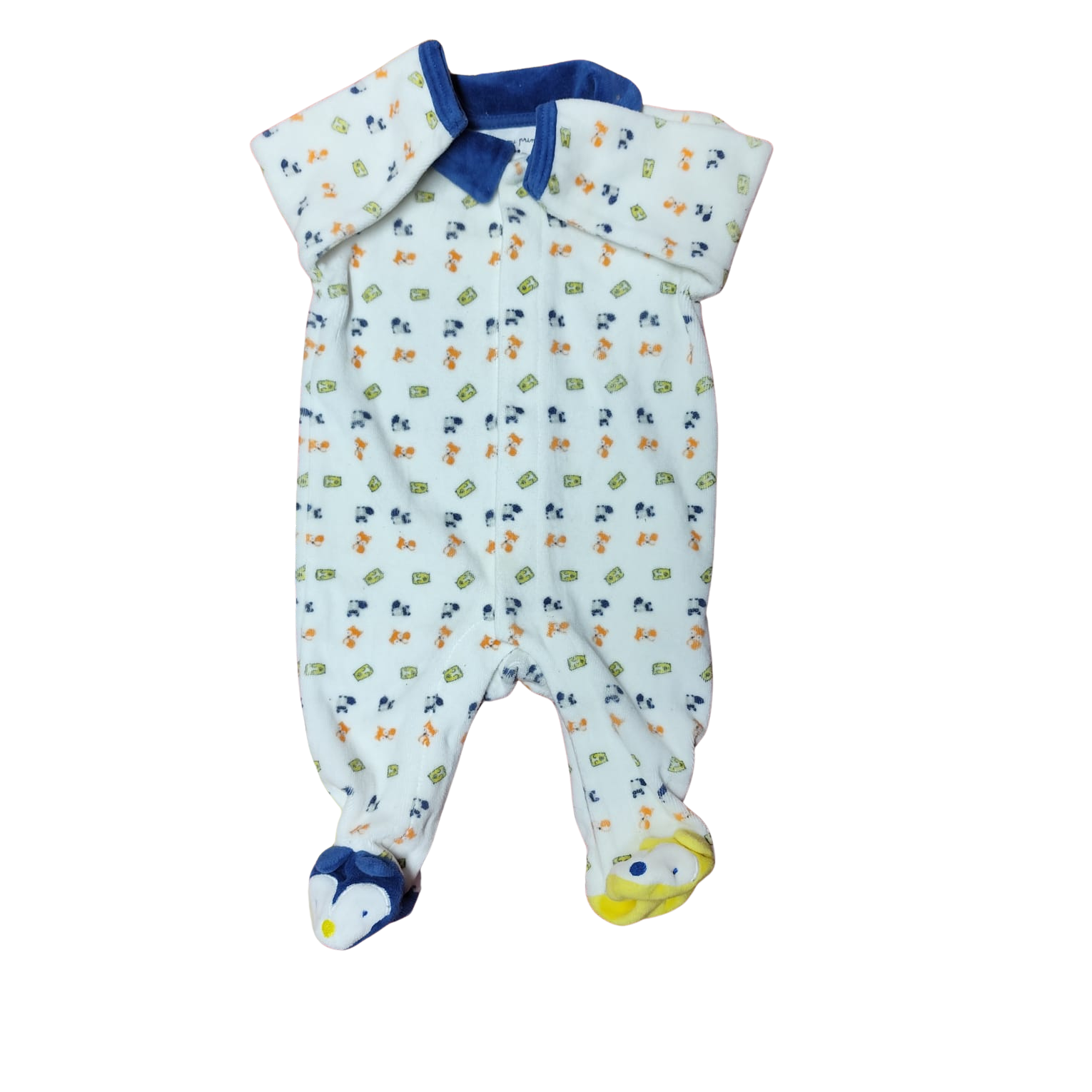 Osito de plush blanco con detalles azules