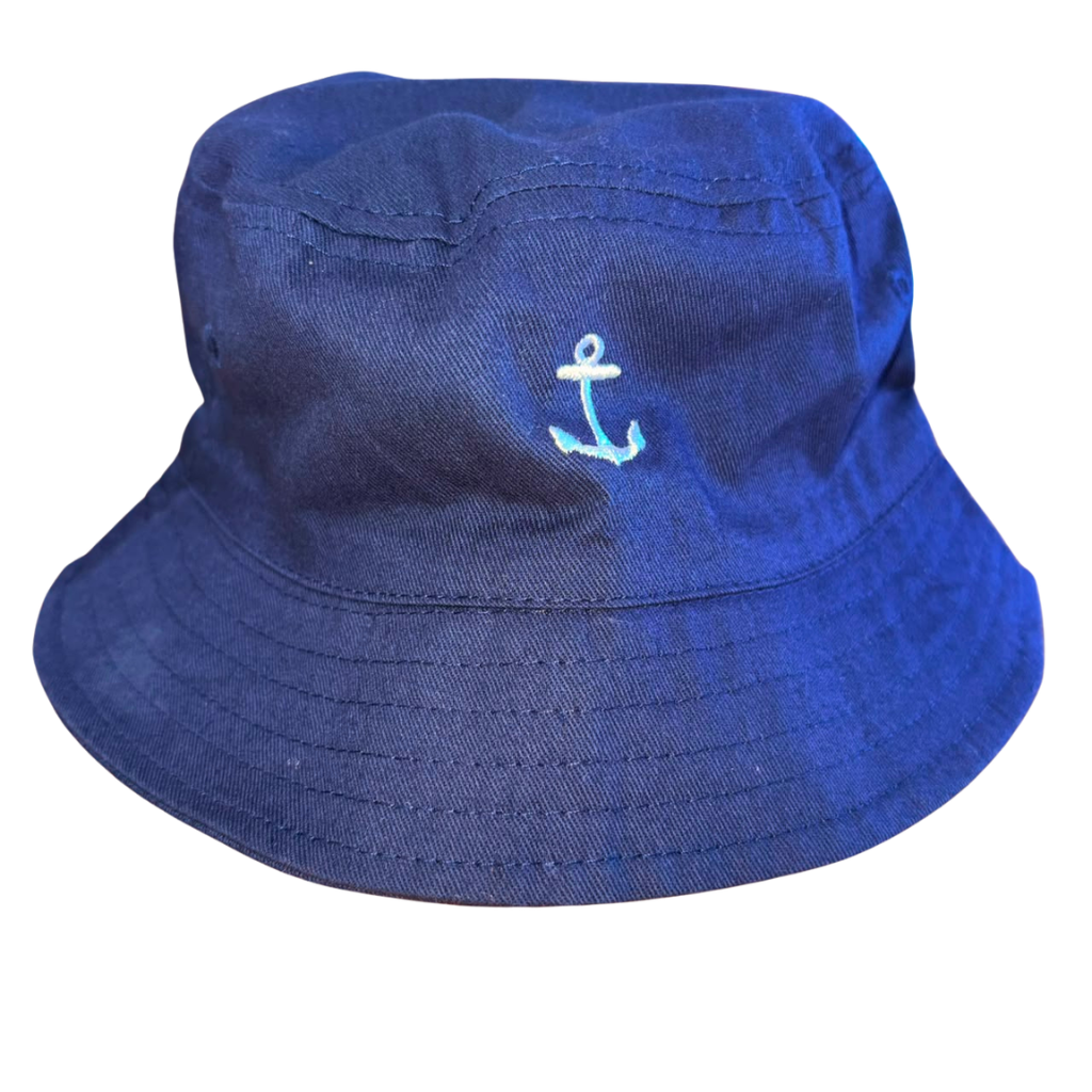 Gorro azul marino con bordado de ancla