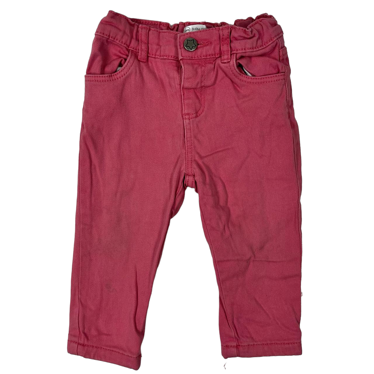 Pantalon forrado rosado con bolsillos y pretina ajustable